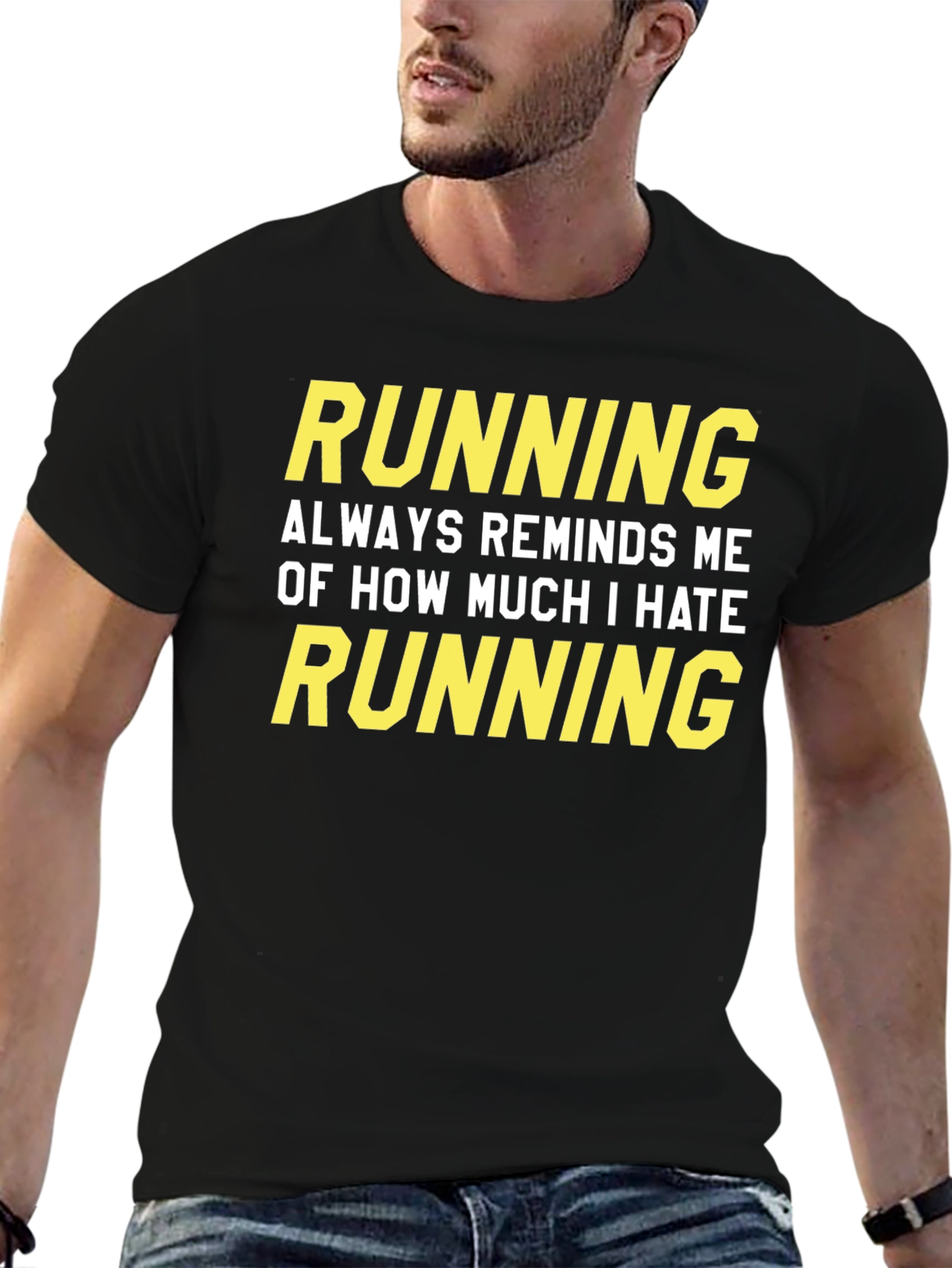Funny Running Hate Graphic T-Shirt