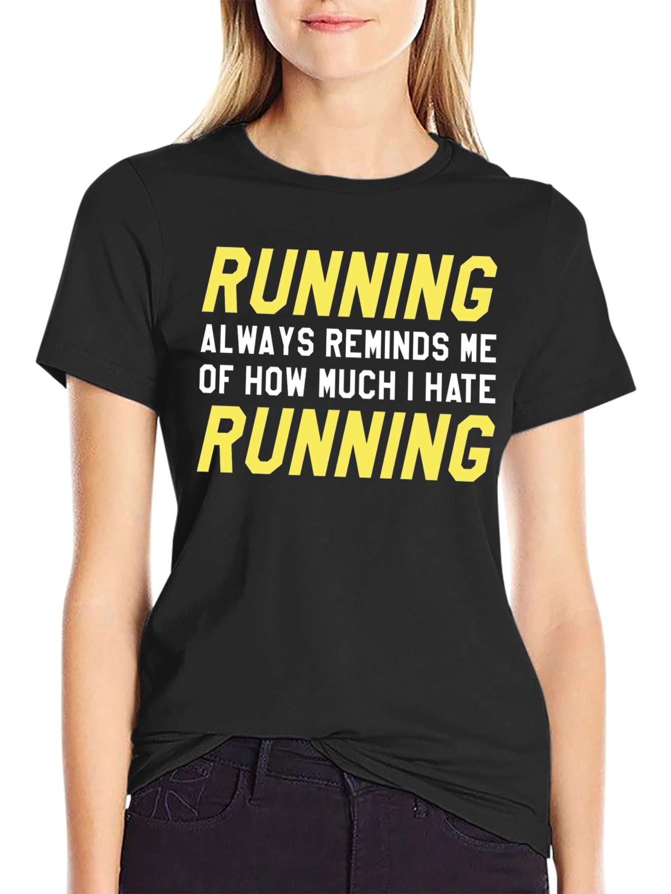 Funny Running Hate Graphic T-Shirt