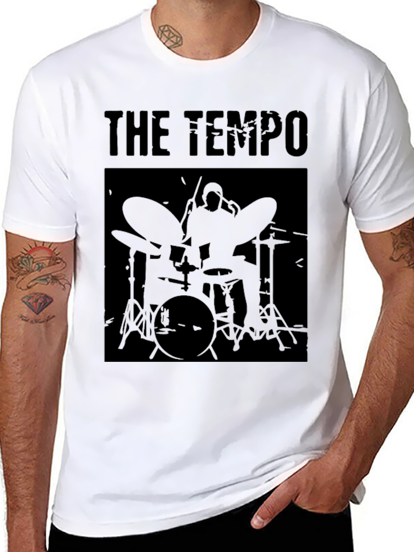 The Tempo Drummer T-Shirt - Black Graphic Tee