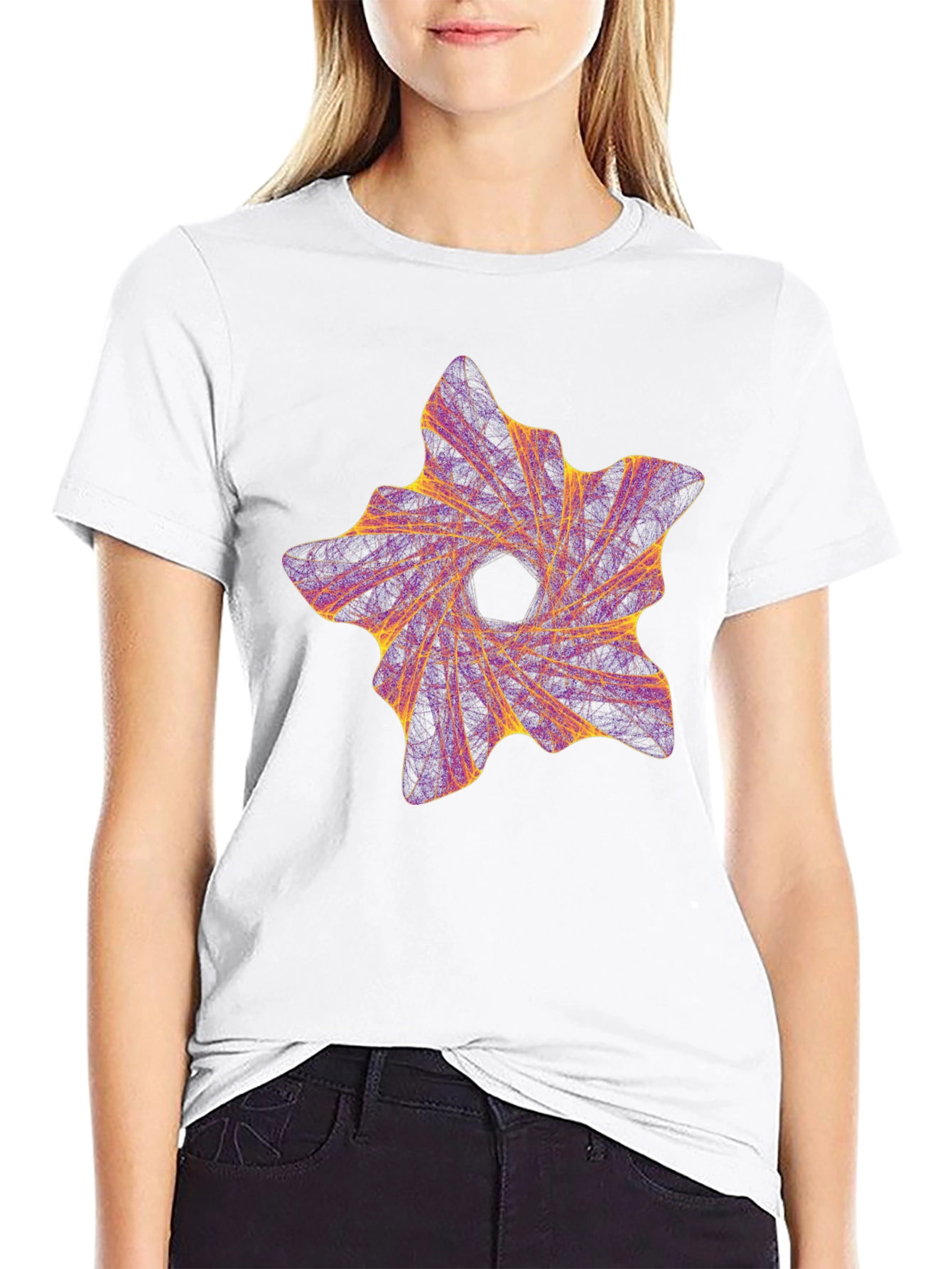 Abstract Vortex Graphic Black T-Shirt
