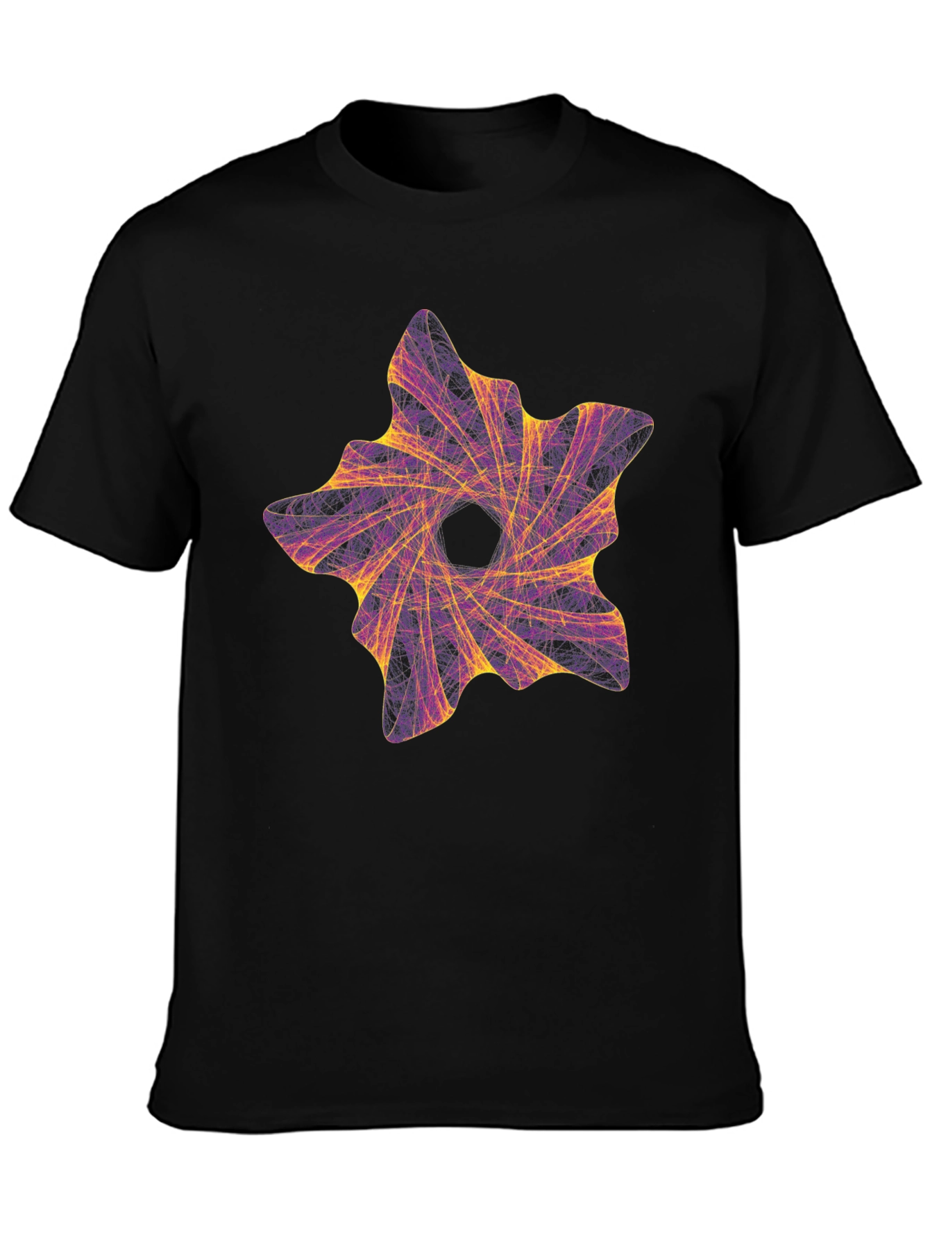 Abstract Vortex Graphic Black T-Shirt