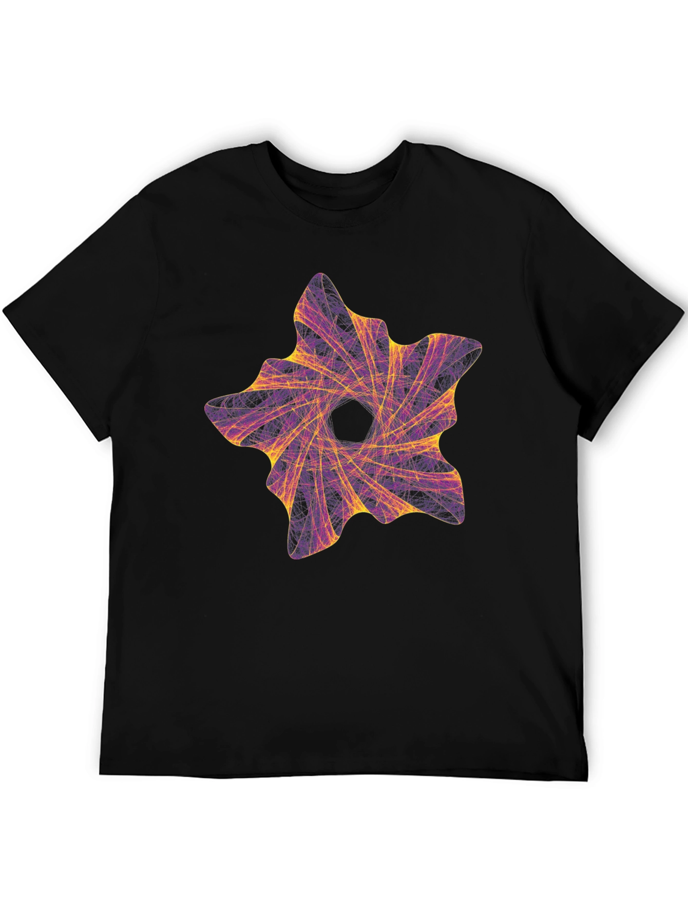 Abstract Vortex Graphic Black T-Shirt