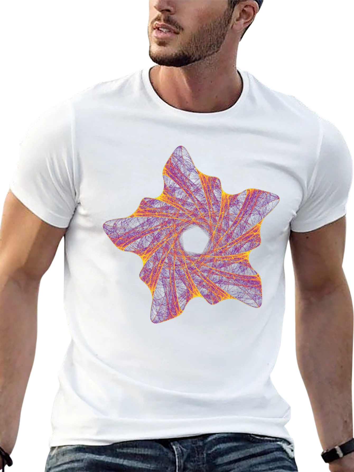 Abstract Vortex Graphic Black T-Shirt