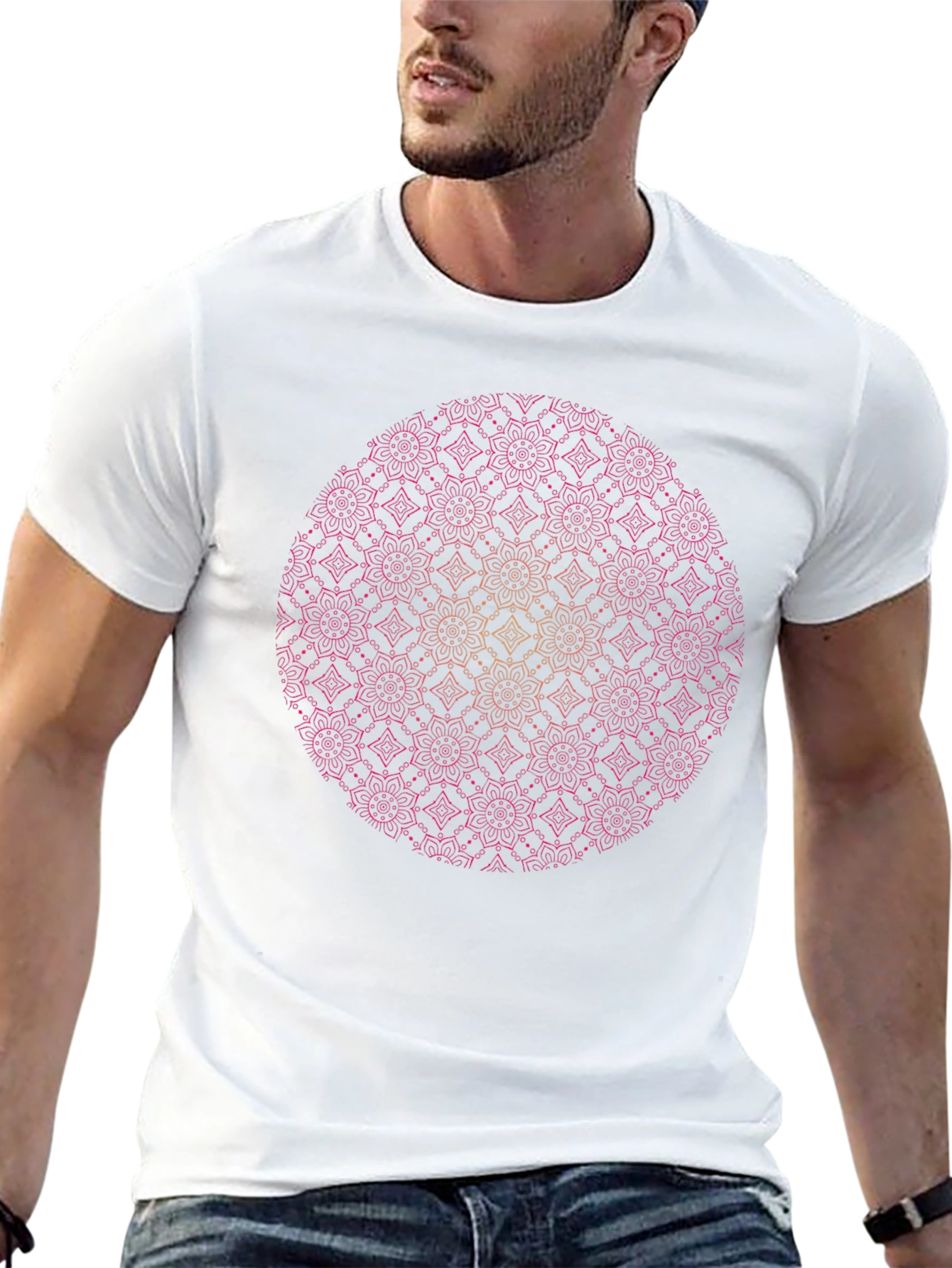 Mandala Graphic Tee - Black Cotton Comfort