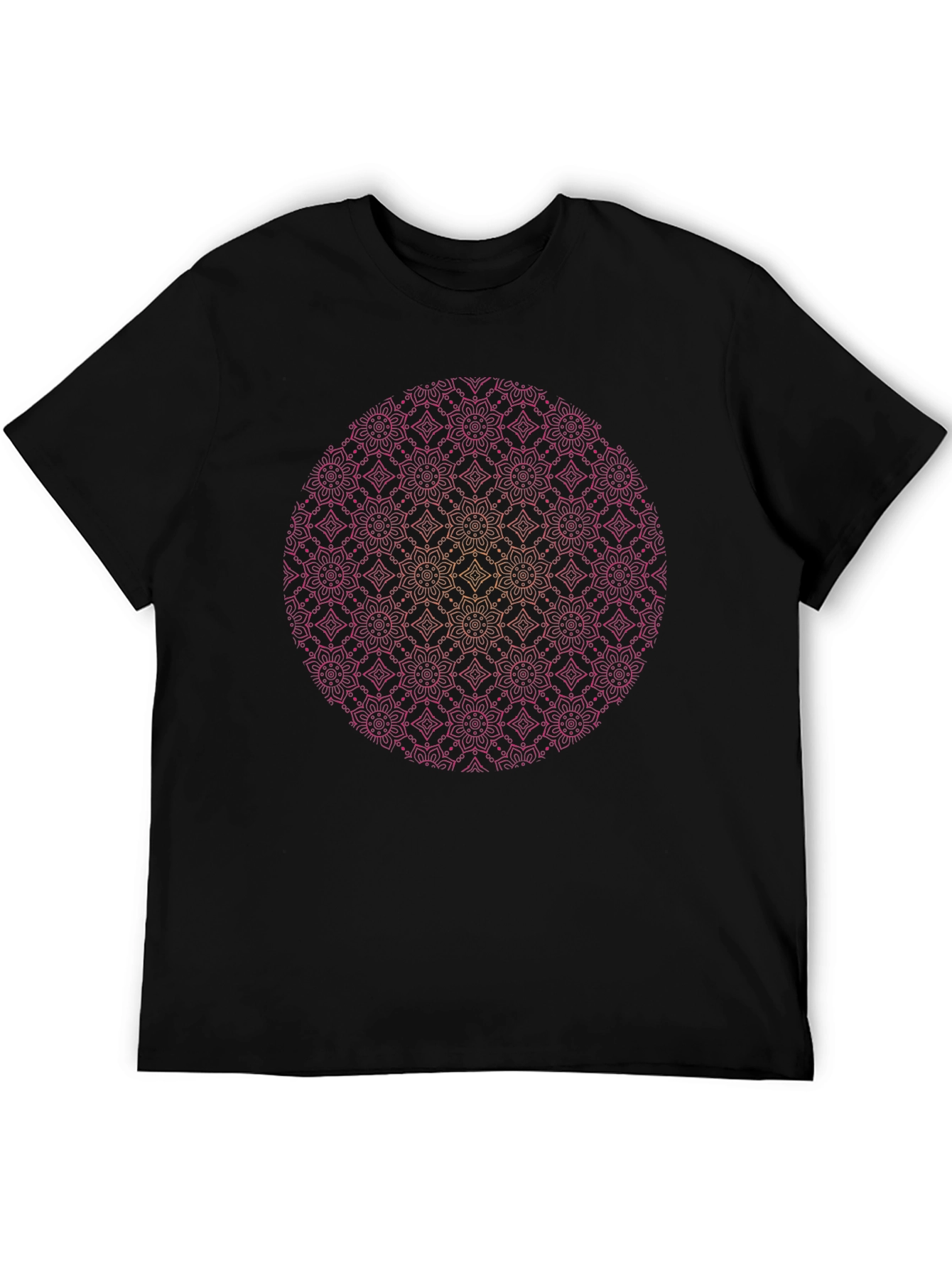 Mandala Graphic Tee - Black Cotton Comfort