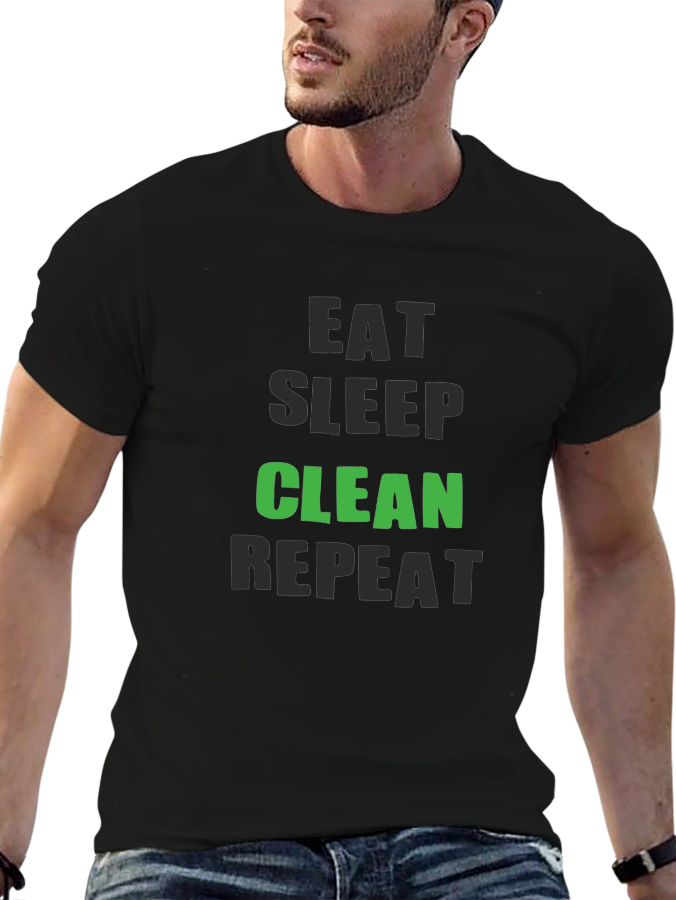 Eat Sleep Clean Repeat - Funny Cleaning T-Shirt