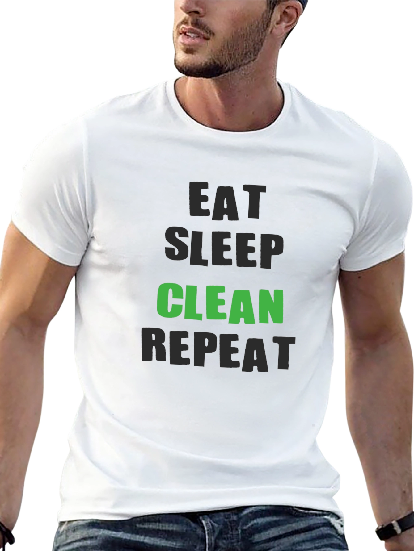 Eat Sleep Clean Repeat - Funny Cleaning T-Shirt