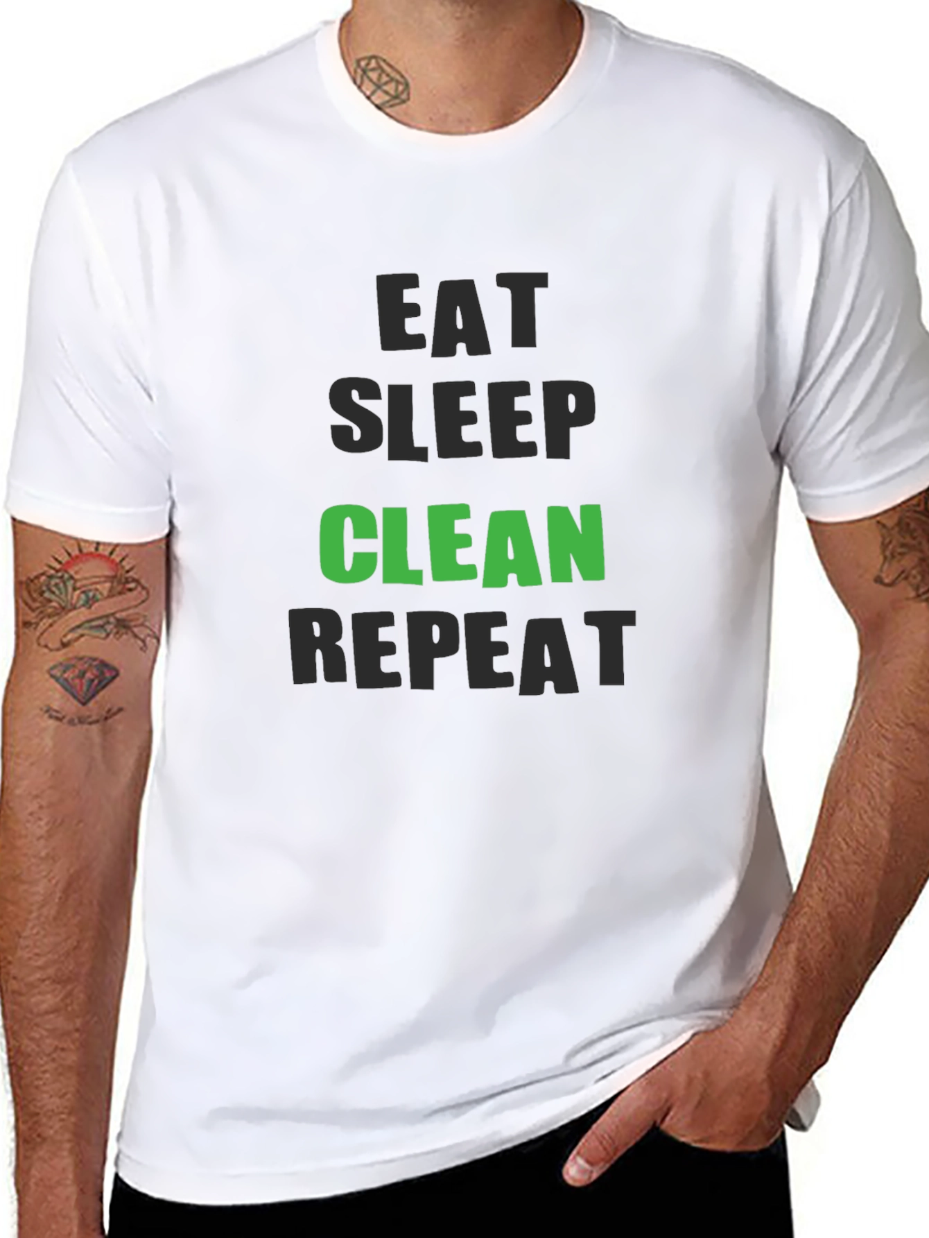 Eat Sleep Clean Repeat - Funny Cleaning T-Shirt