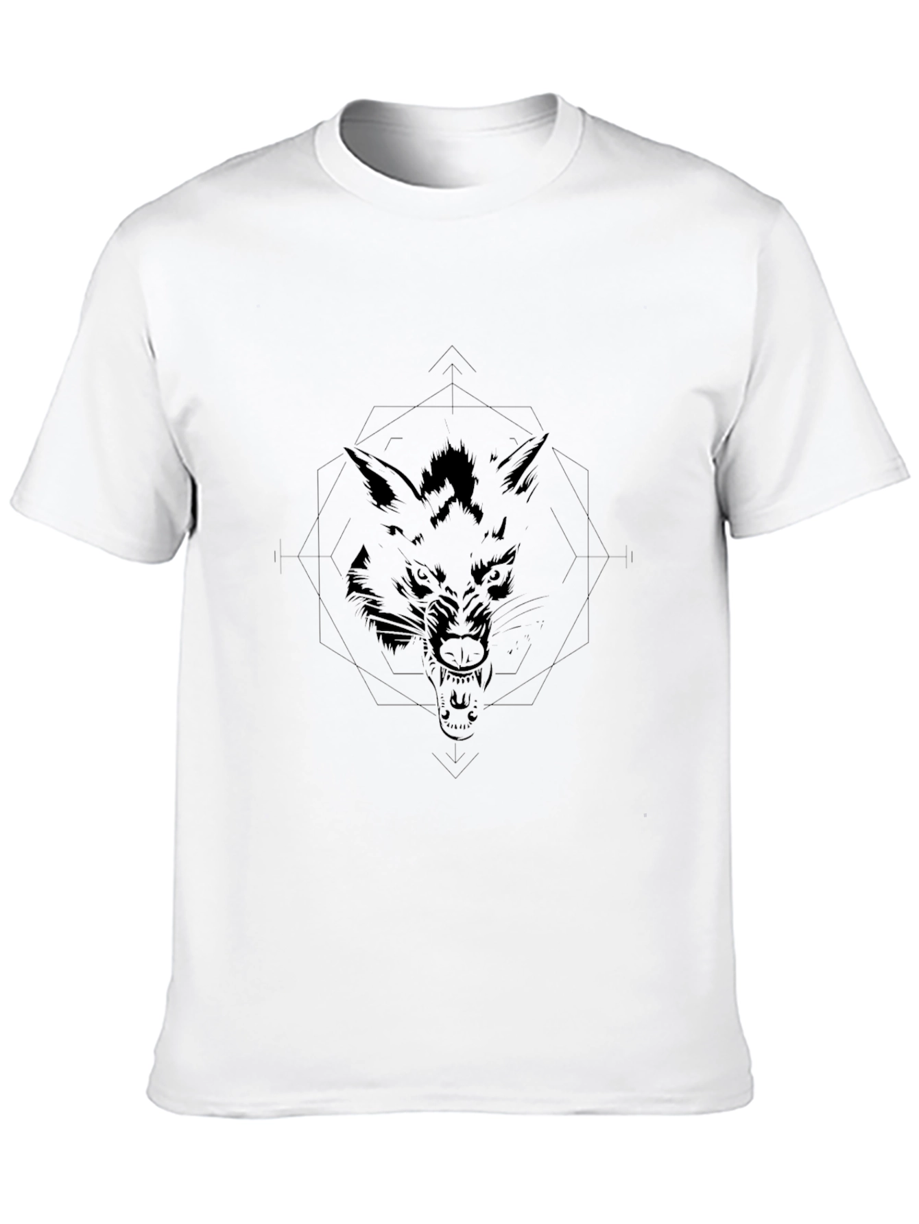 Mens Black Wolf Graphic Tee - Stylish & Unique