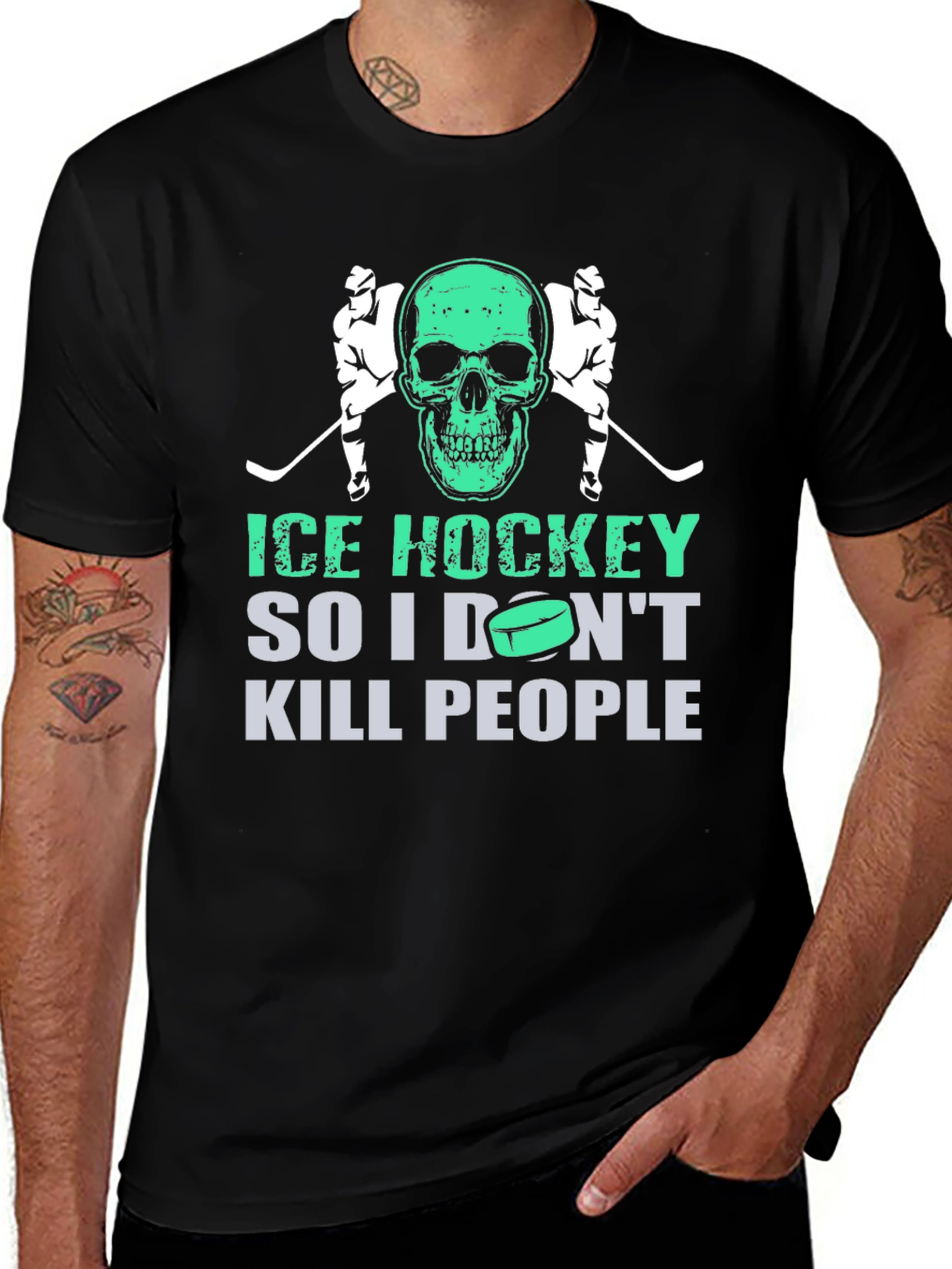 Ice Hockey Skull T-Shirt: So I Dont Kill People!