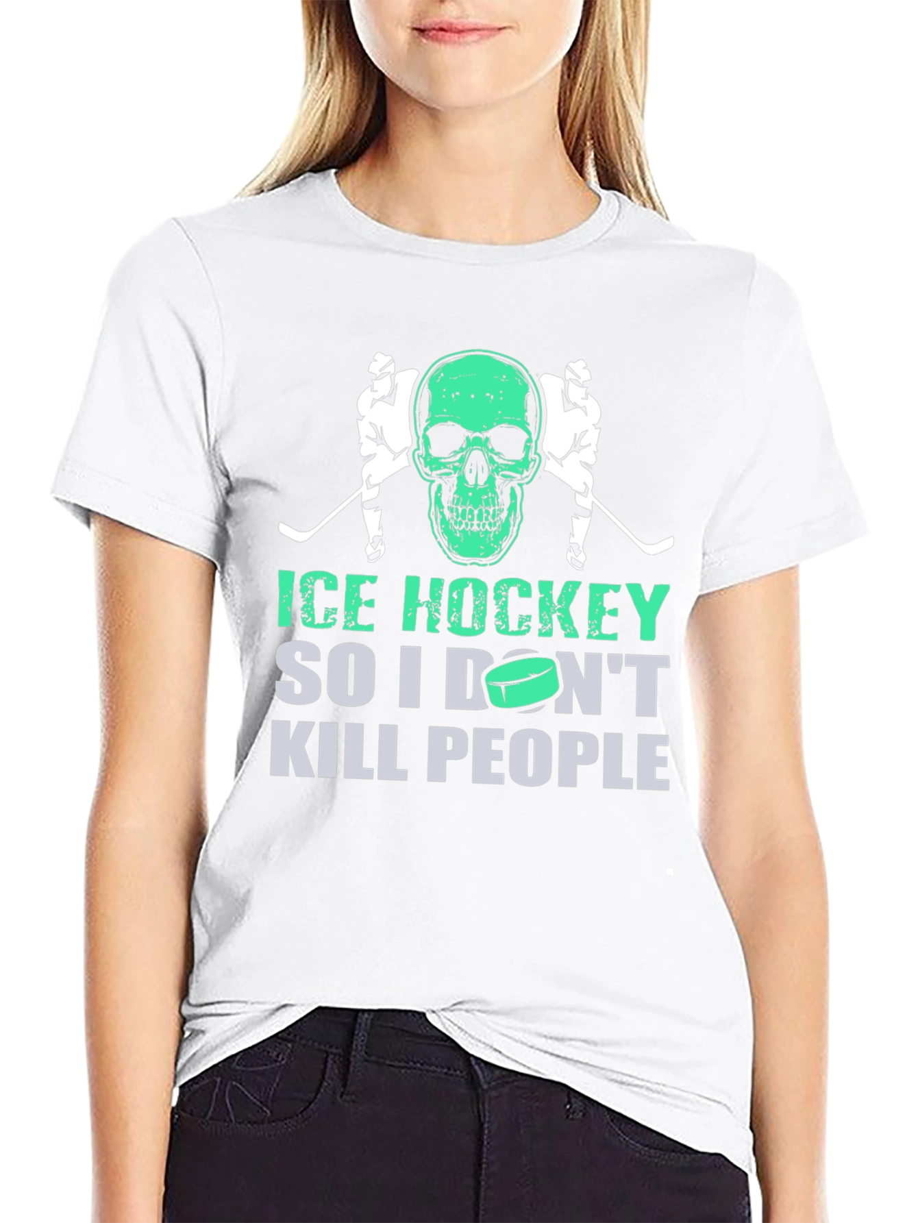 Ice Hockey Skull T-Shirt: So I Dont Kill People!