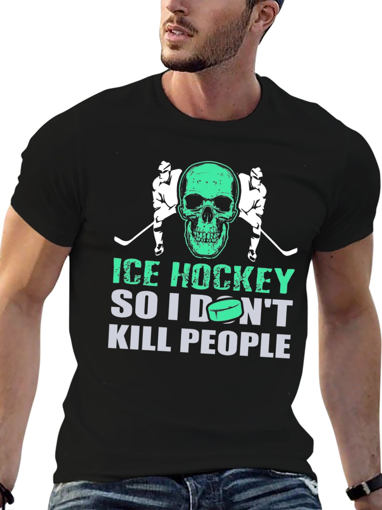 Ice Hockey Skull T-Shirt: So I Dont Kill People!