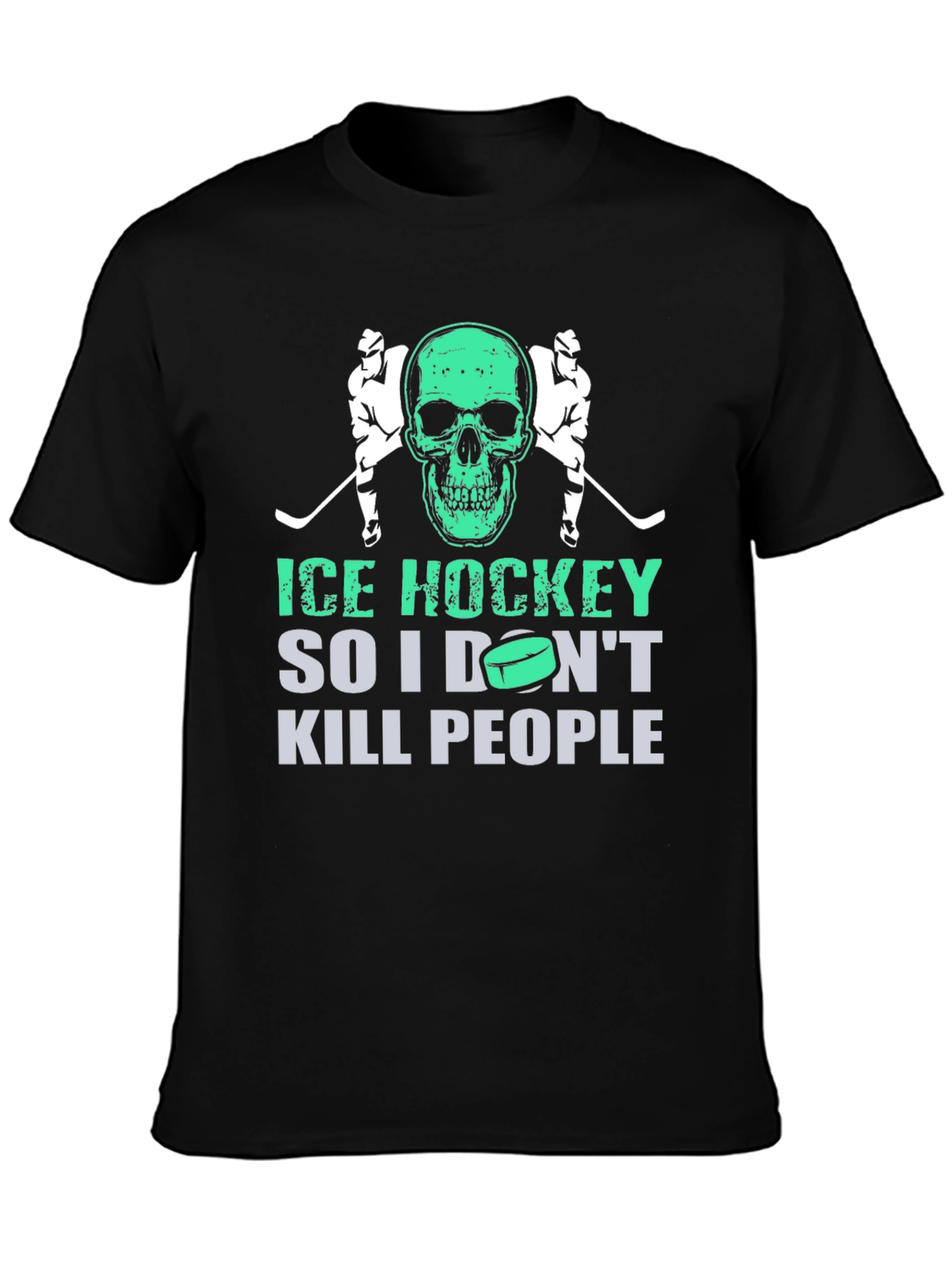 Ice Hockey Skull T-Shirt: So I Dont Kill People!