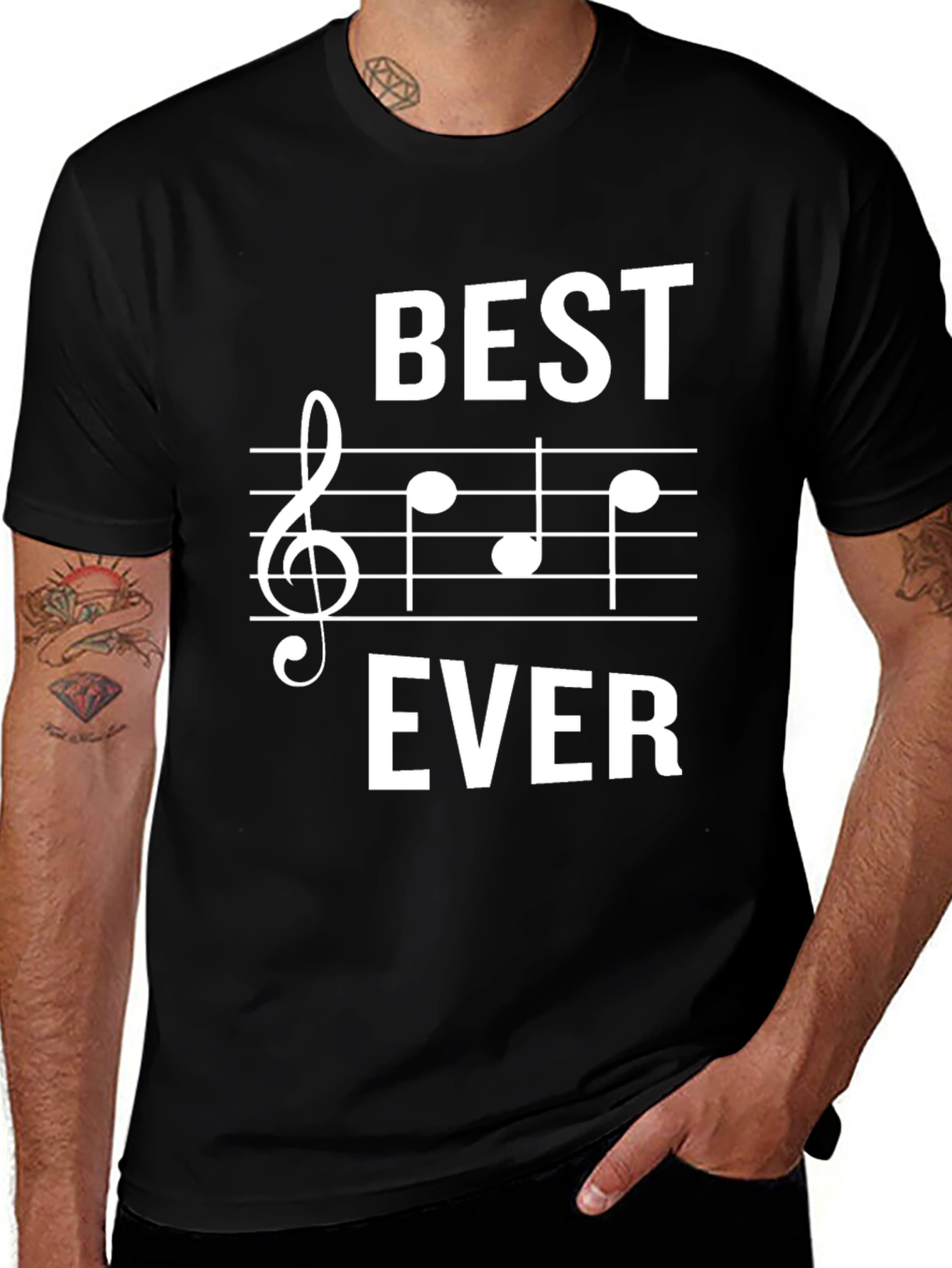 Best Ever Music T-Shirt | Treble Clef Staff Tee