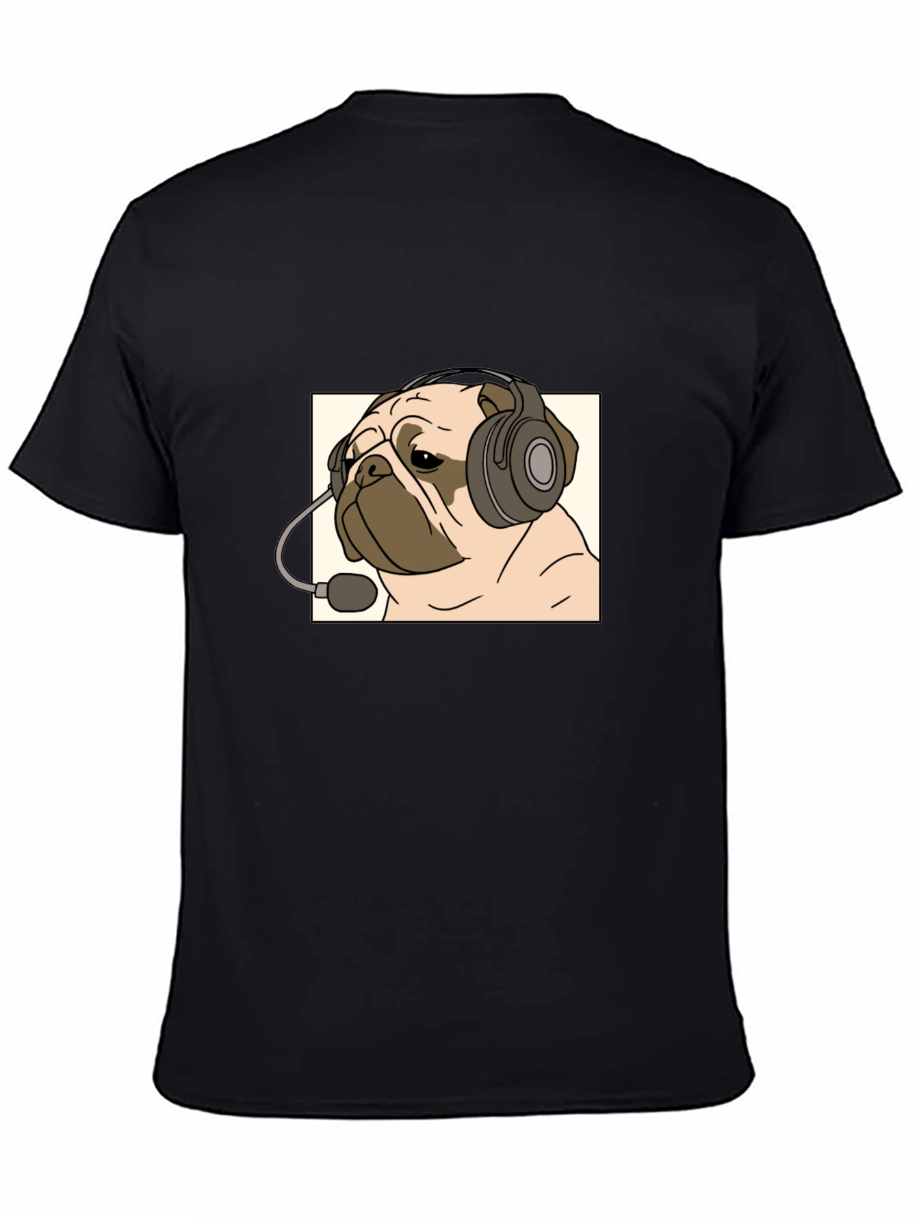 Pug Gamer T-Shirt - Cute Dog with Headset