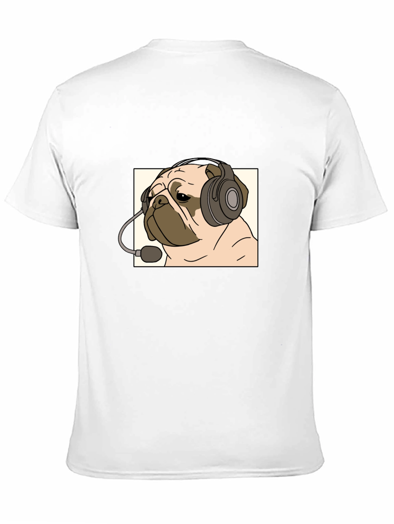 Pug Gamer T-Shirt - Cute Dog with Headset