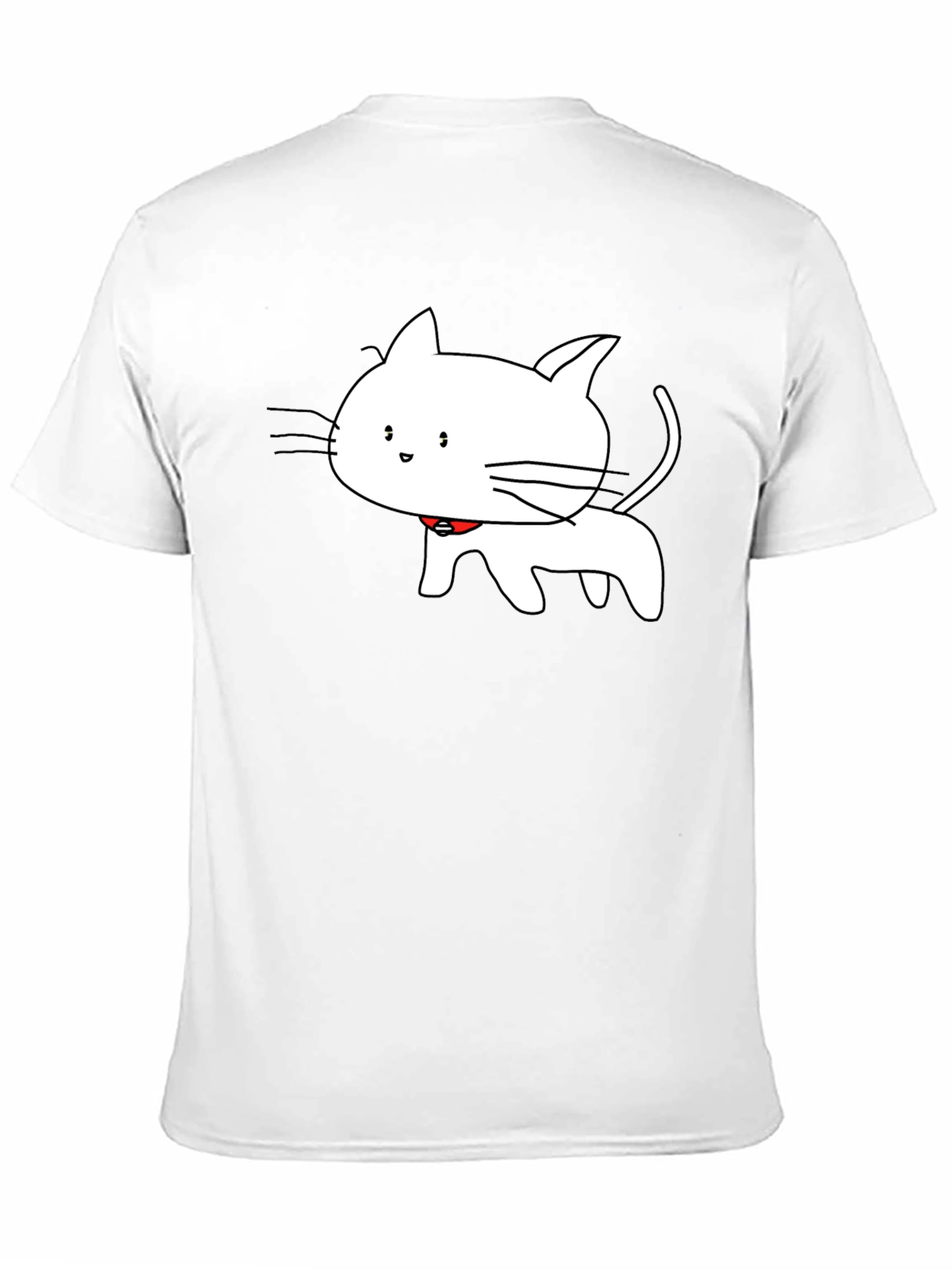 Cute Cartoon Cat T-Shirt - Black