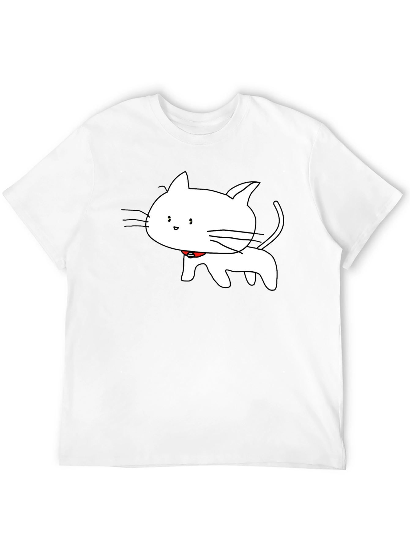 Cute Cartoon Cat T-Shirt - Black
