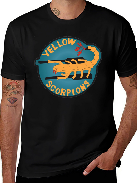 Yellow Scorpion Graphic Tee - Black Crew Neck