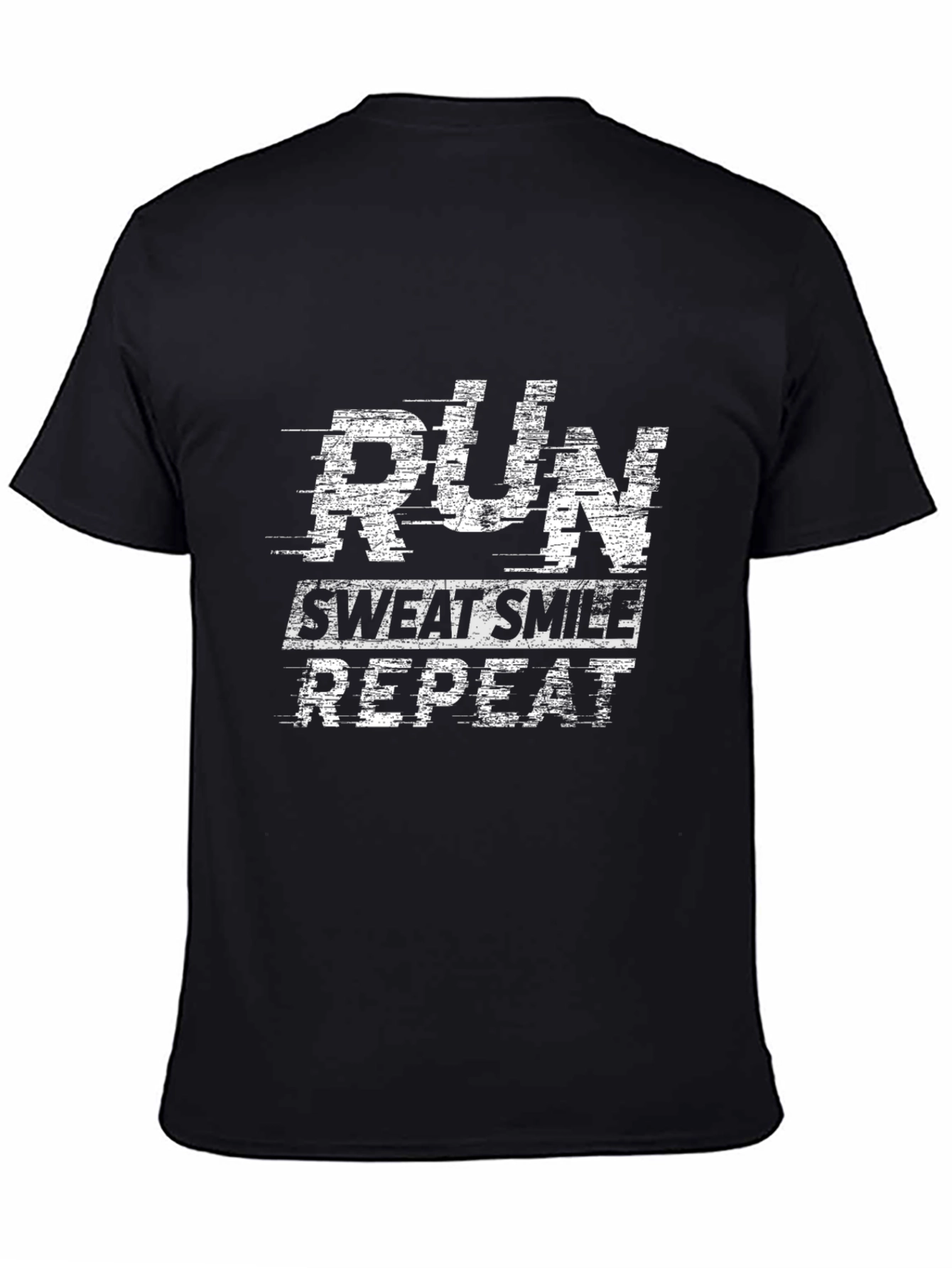 Run Sweat Smile Repeat Black Graphic Tee