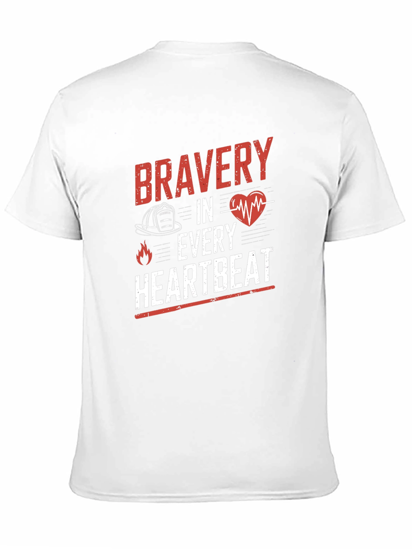 Bravery in Every Heartbeat Firefighter Graphic Tee