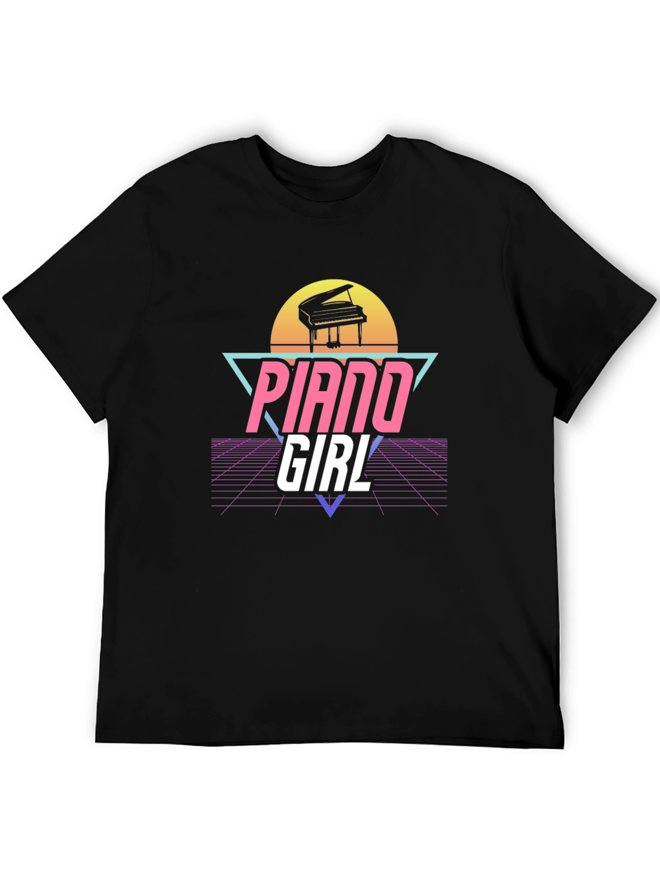 Piano Girl Retro T-Shirt