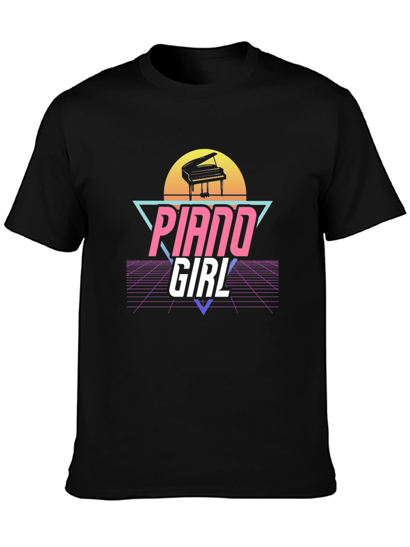 Piano Girl Retro T-Shirt