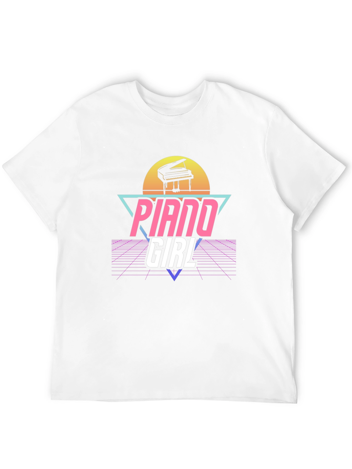 Piano Girl Retro T-Shirt