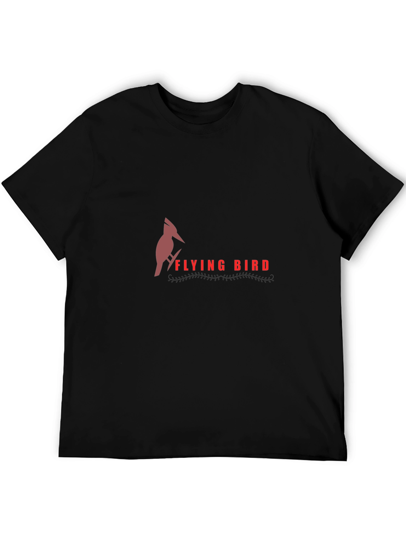 Flying Bird Graphic Tee - Stylish Black T-Shirt