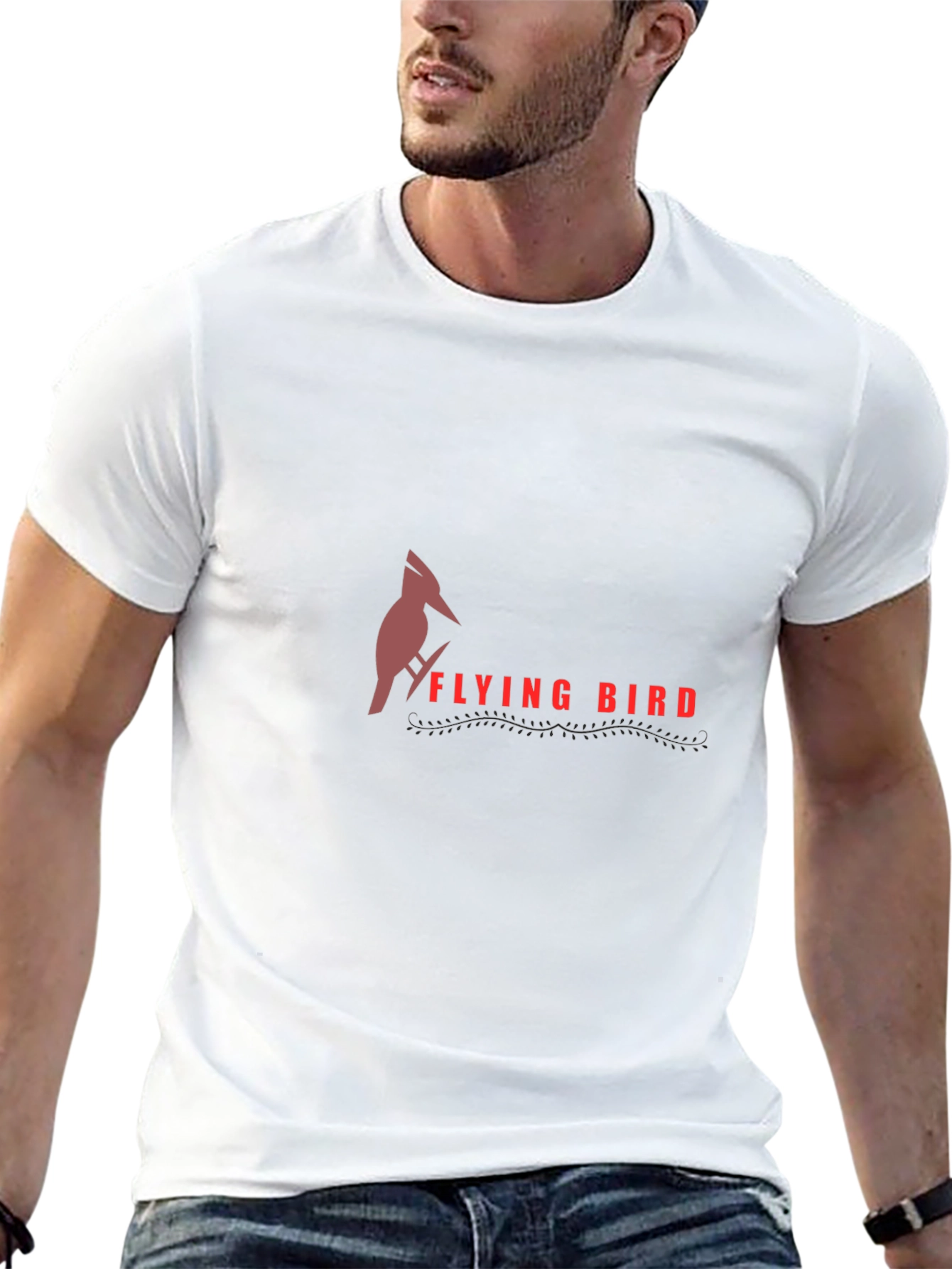 Flying Bird Graphic Tee - Stylish Black T-Shirt