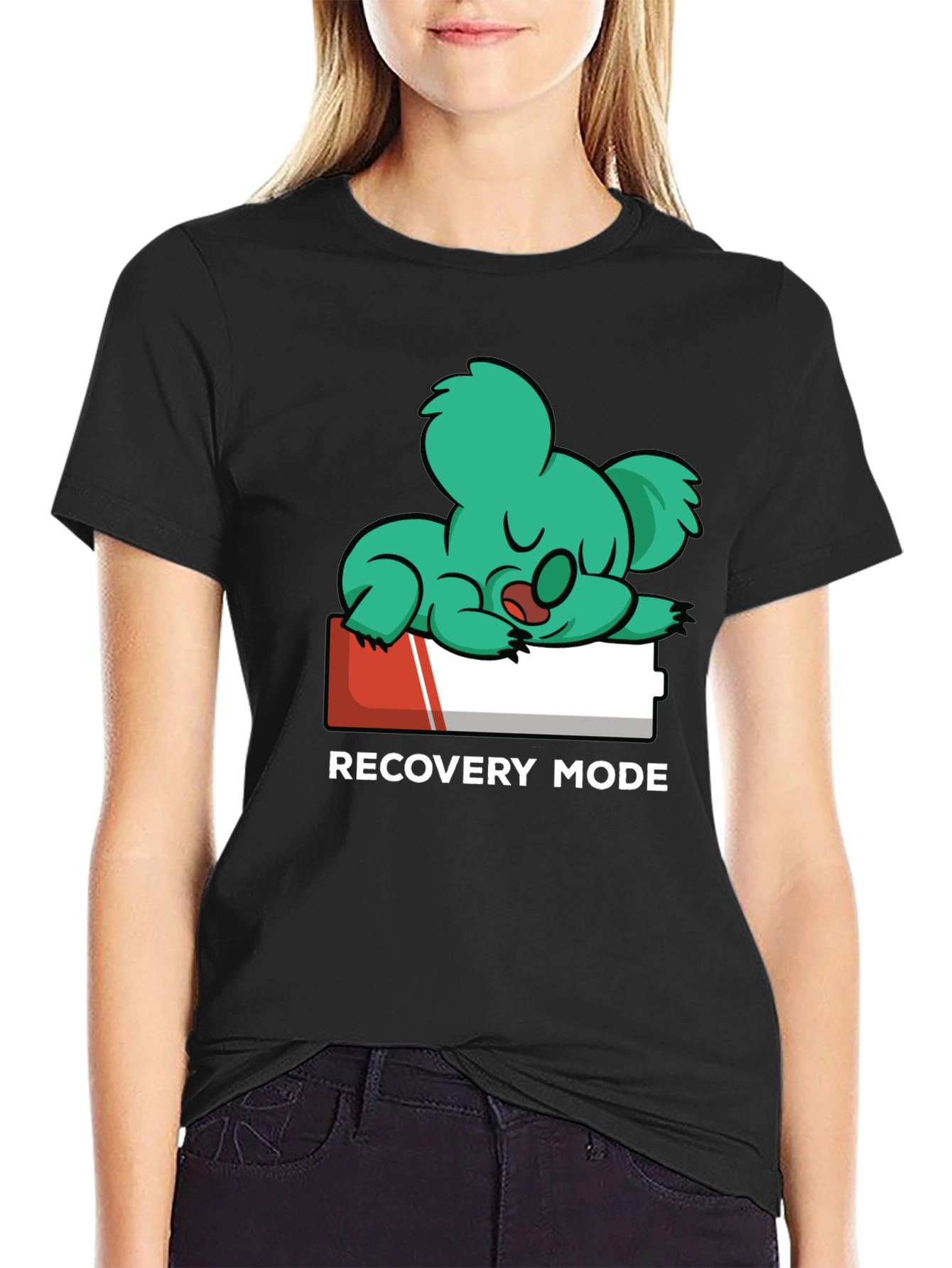 Recovery Mode T-Shirt: Sleepy Koala on Low Battery