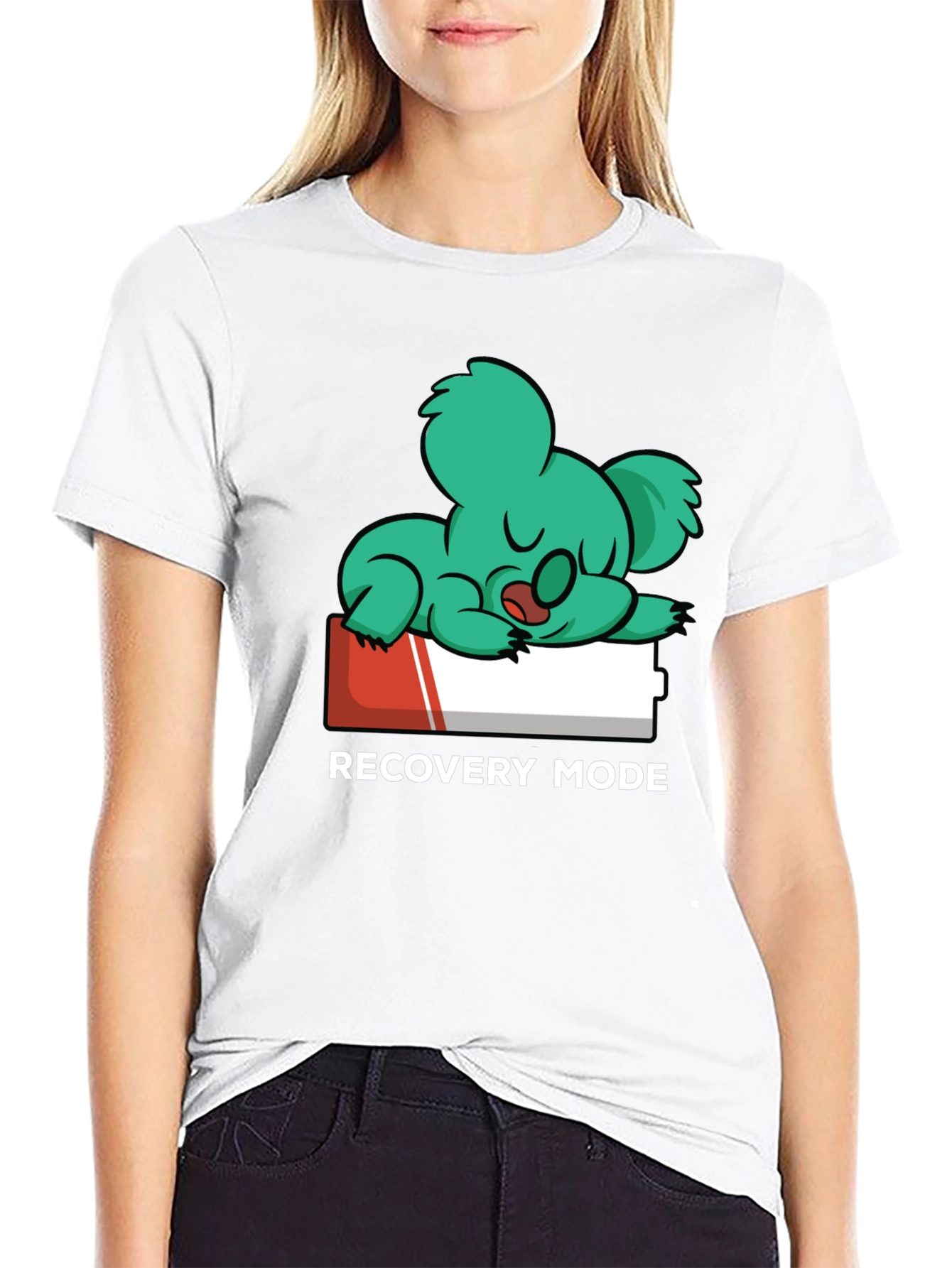 Recovery Mode T-Shirt: Sleepy Koala on Low Battery