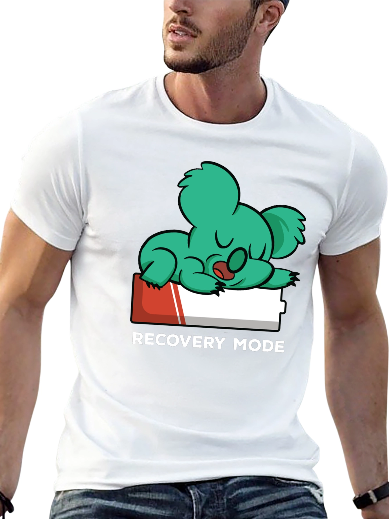 Recovery Mode T-Shirt: Sleepy Koala on Low Battery