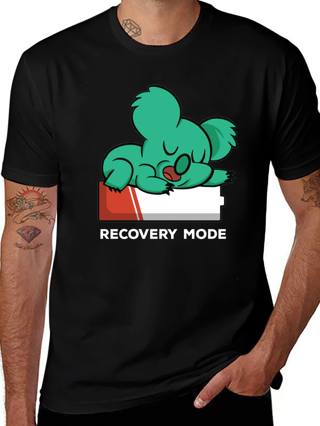 Recovery Mode T-Shirt: Sleepy Koala on Low Battery