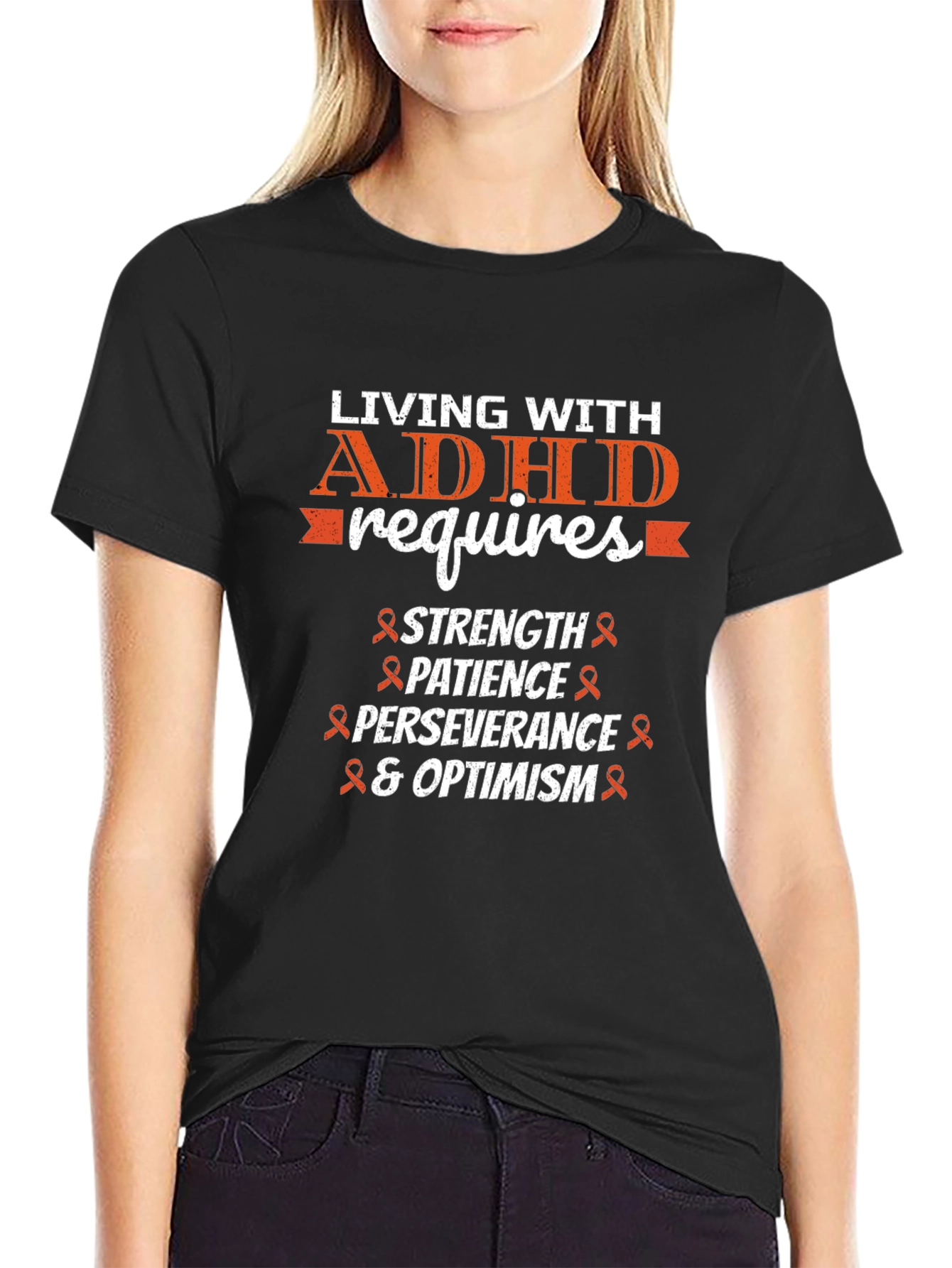 ADHD Awareness T-Shirt: Strength Patience Optimism
