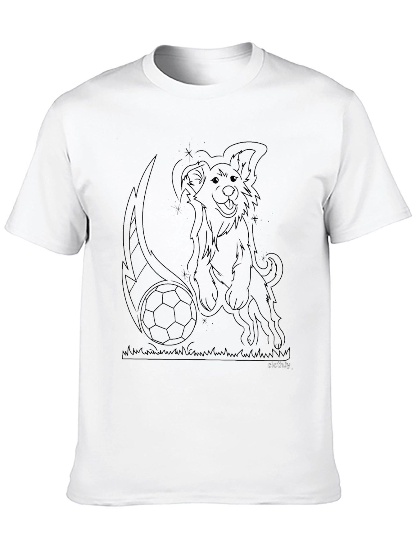 Dog Soccer T-Shirt - Black Cotton Tee