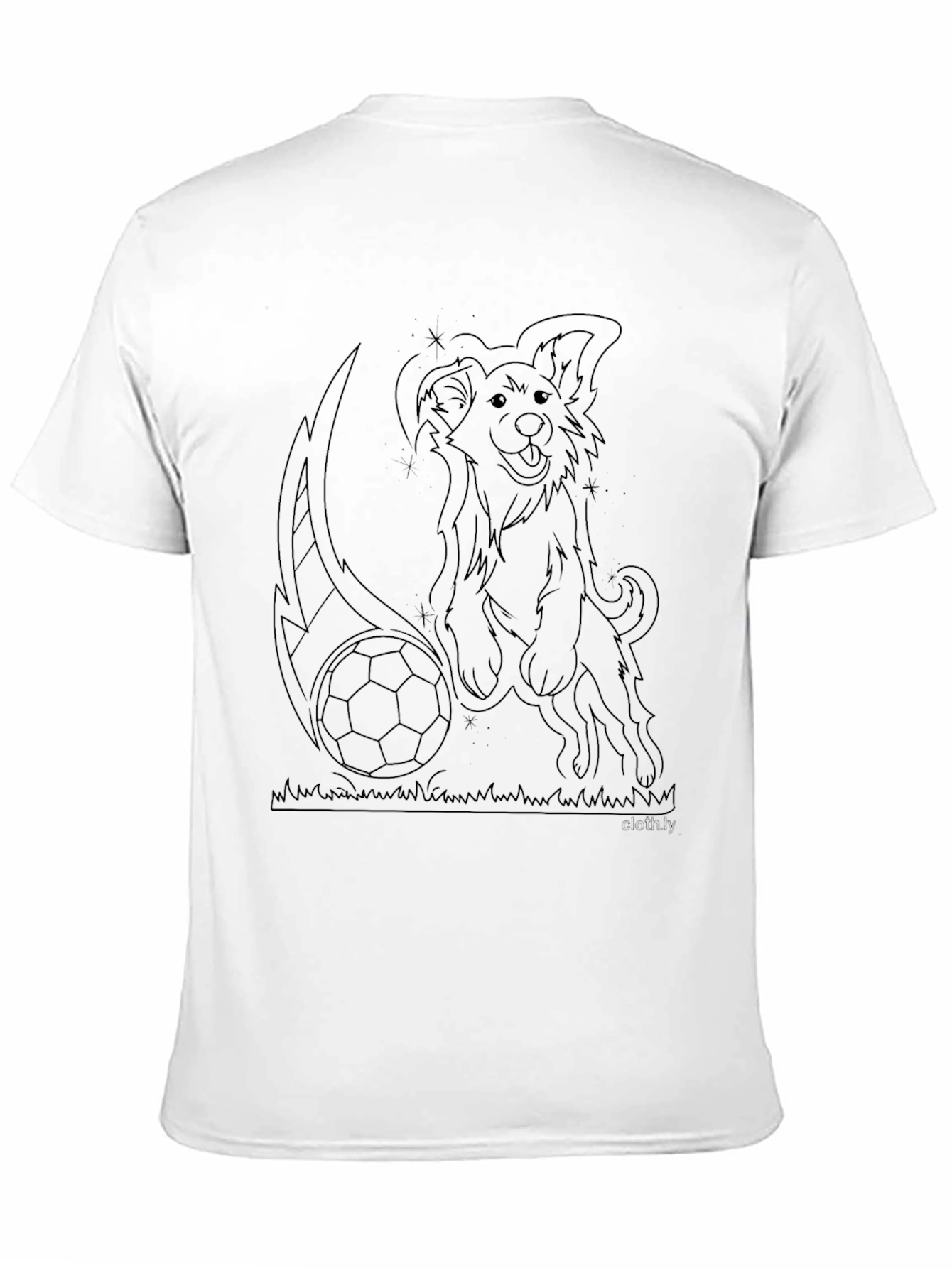Dog Soccer T-Shirt - Black Cotton Tee