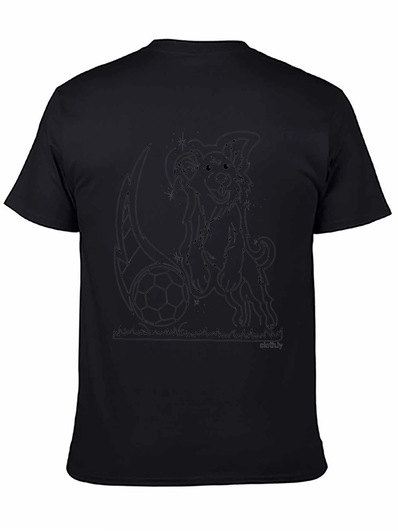 Dog Soccer T-Shirt - Black Cotton Tee