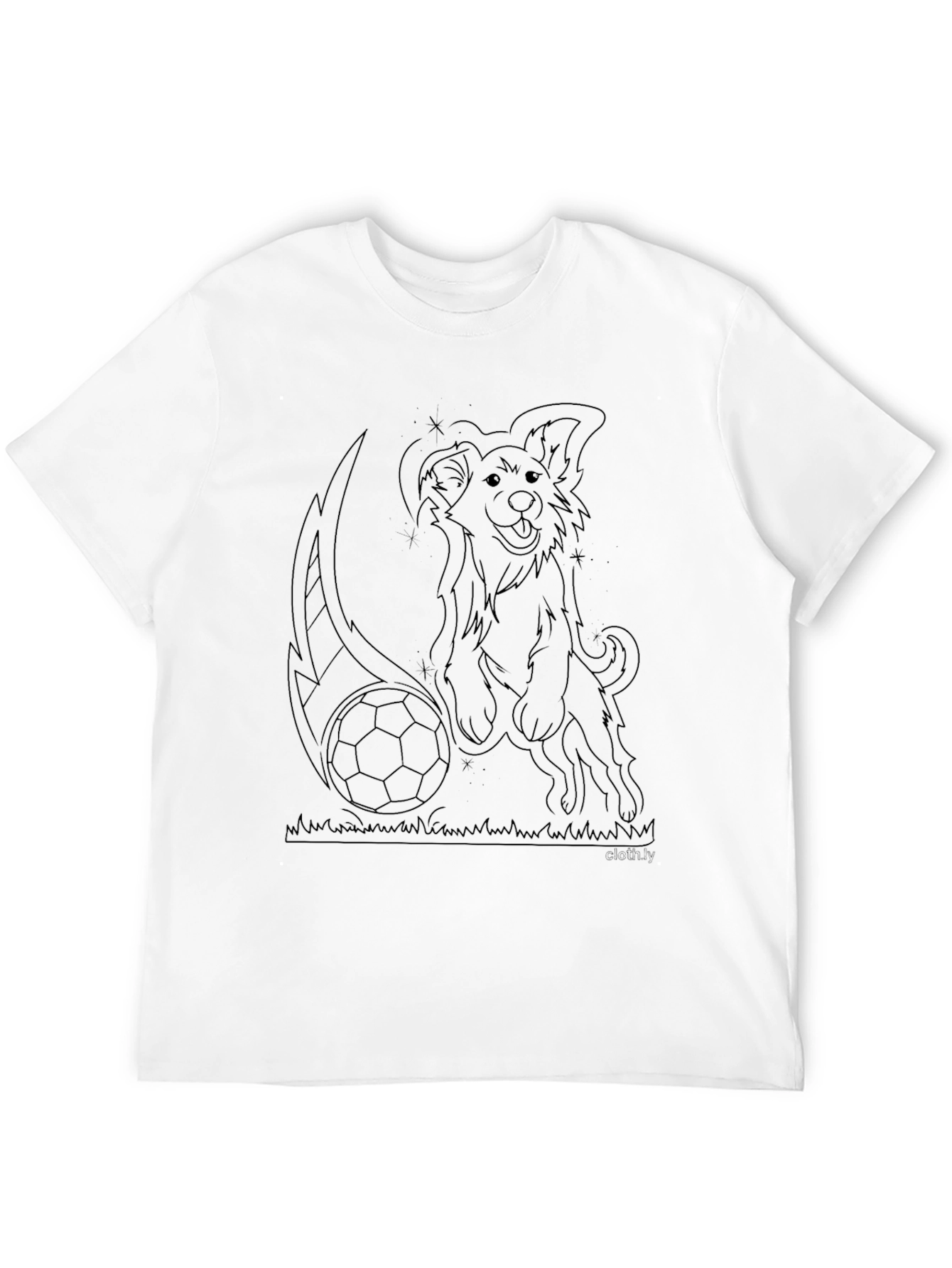 Dog Soccer T-Shirt - Black Cotton Tee