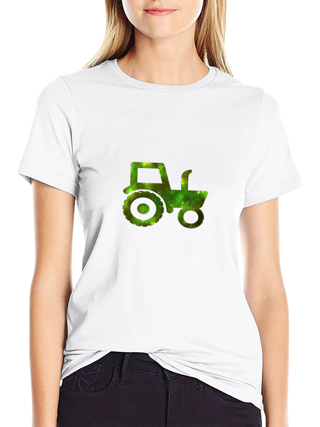 Green Tractor Graphic Tee - Farm Life Shirt