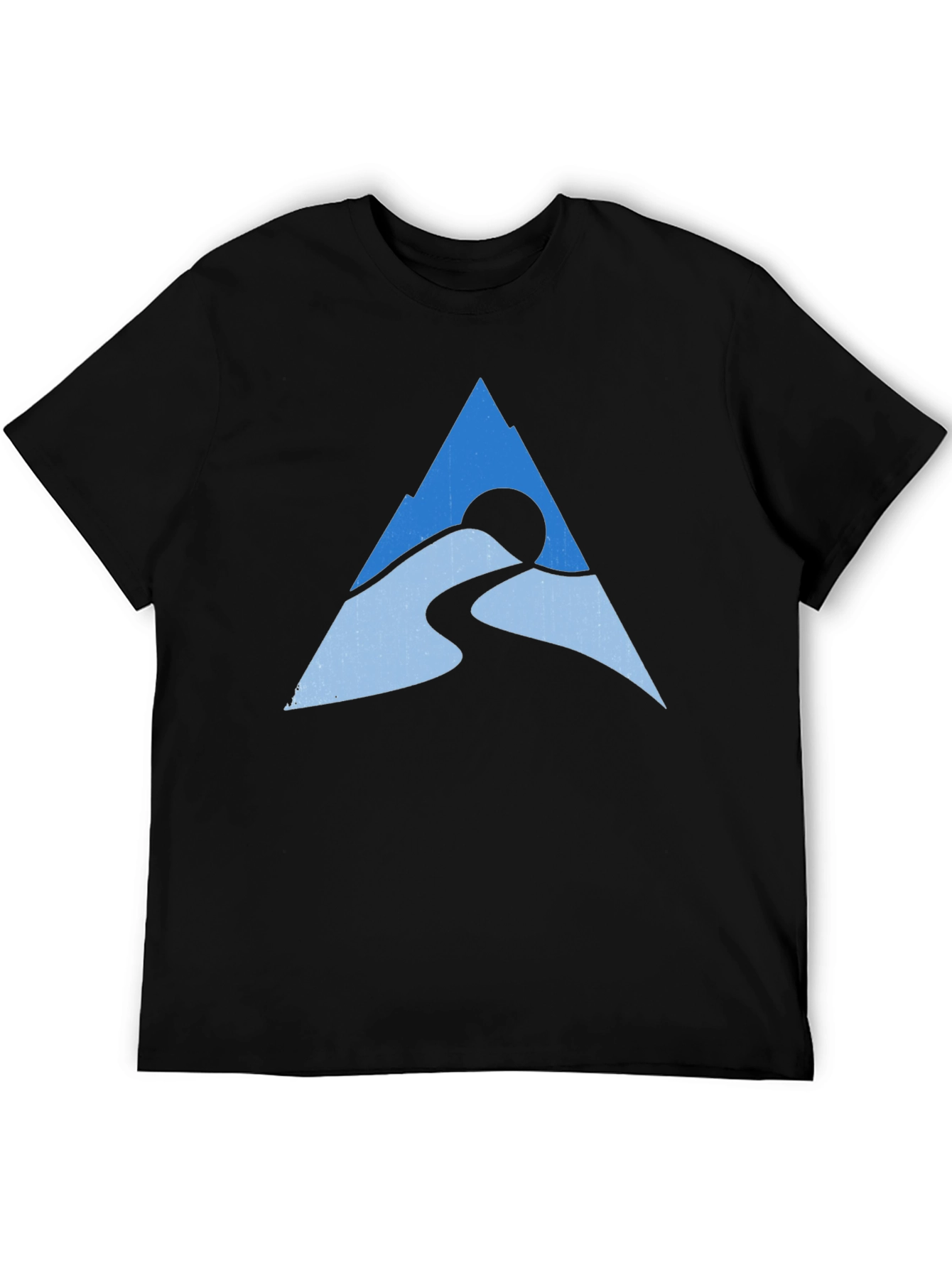 Mountain Peak Graphic Tee - Black Cotton Blend