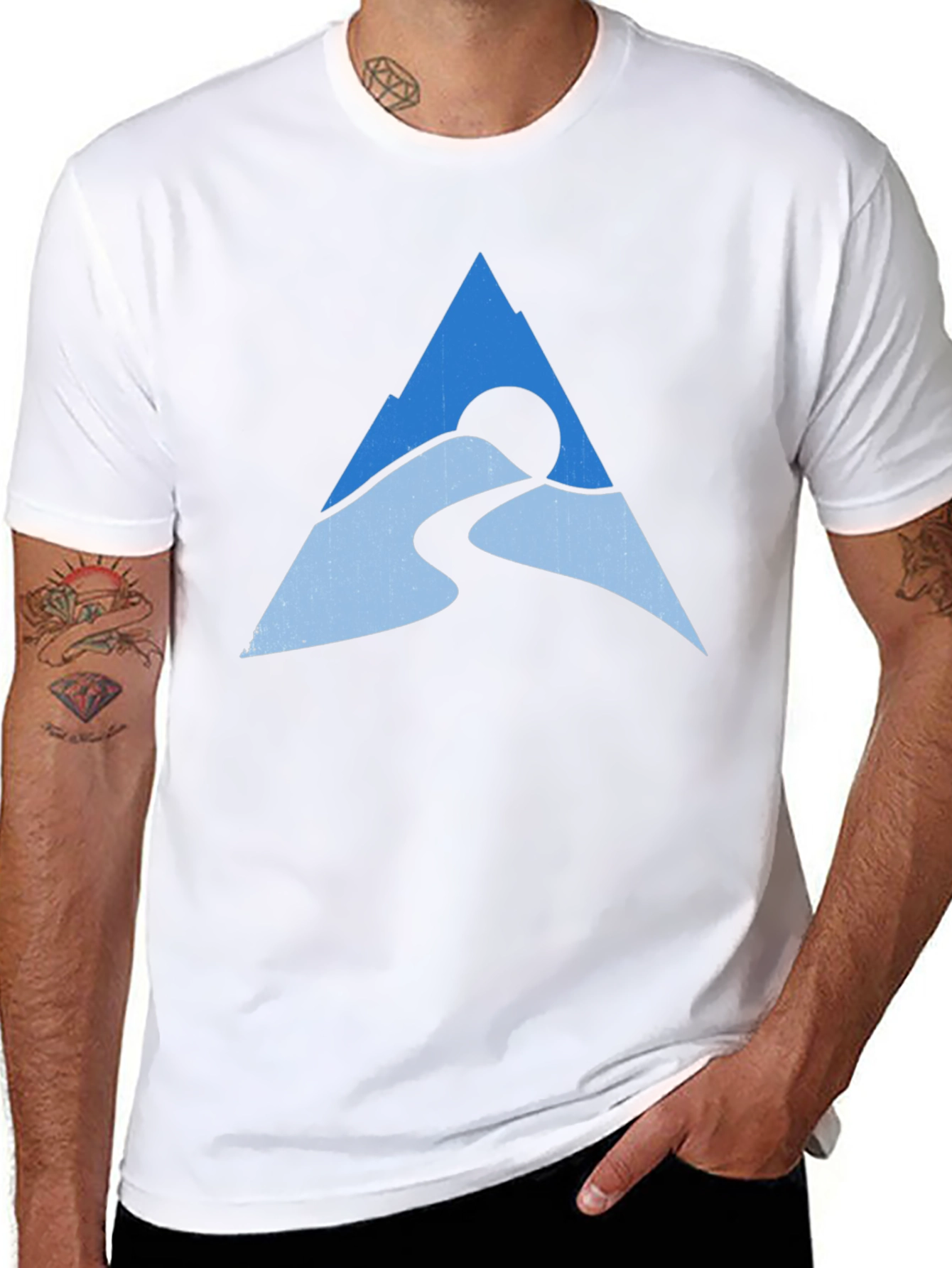 Mountain Peak Graphic Tee - Black Cotton Blend