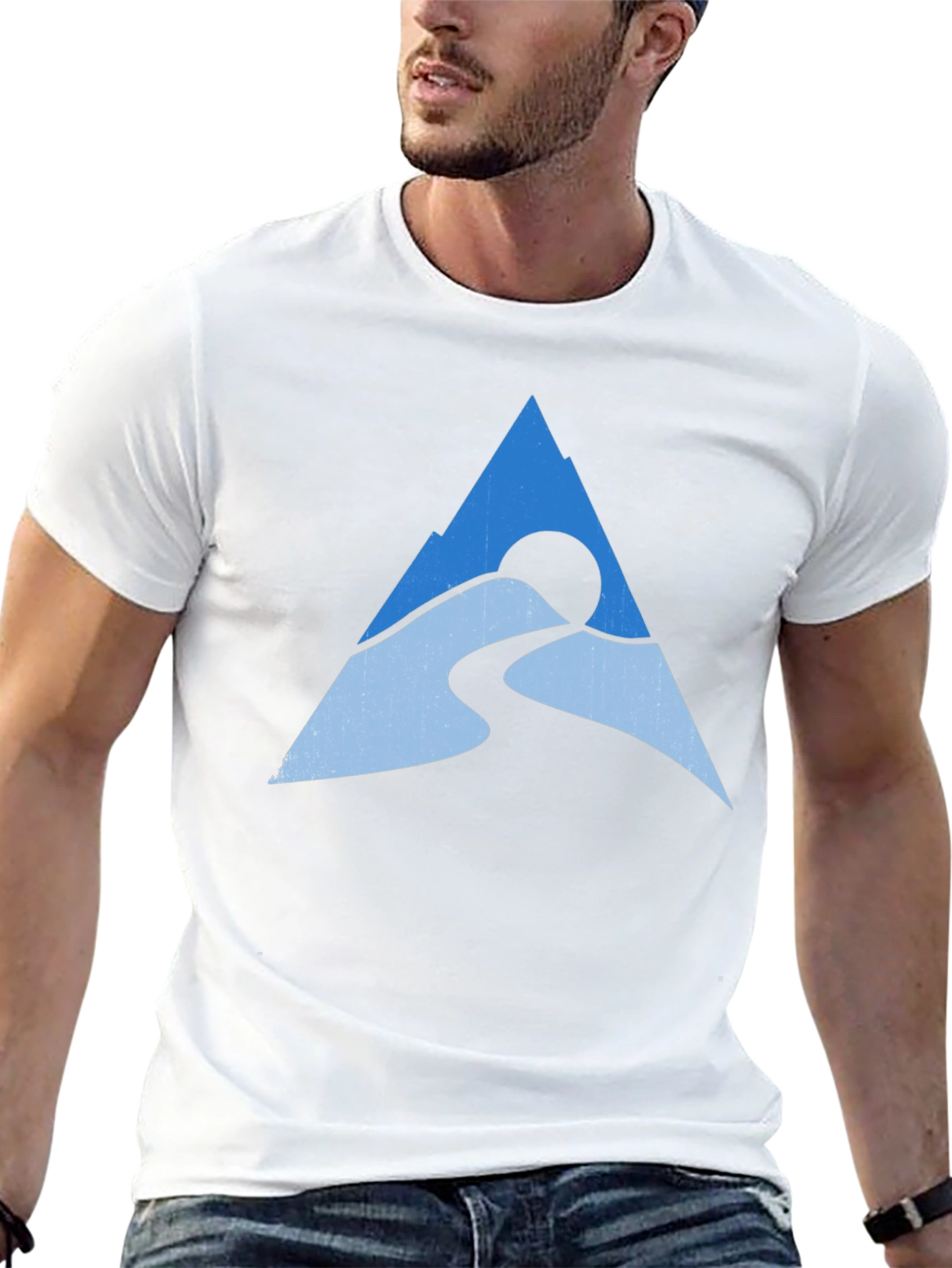 Mountain Peak Graphic Tee - Black Cotton Blend