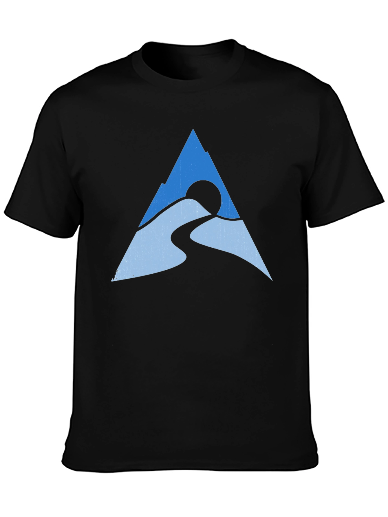 Mountain Peak Graphic Tee - Black Cotton Blend