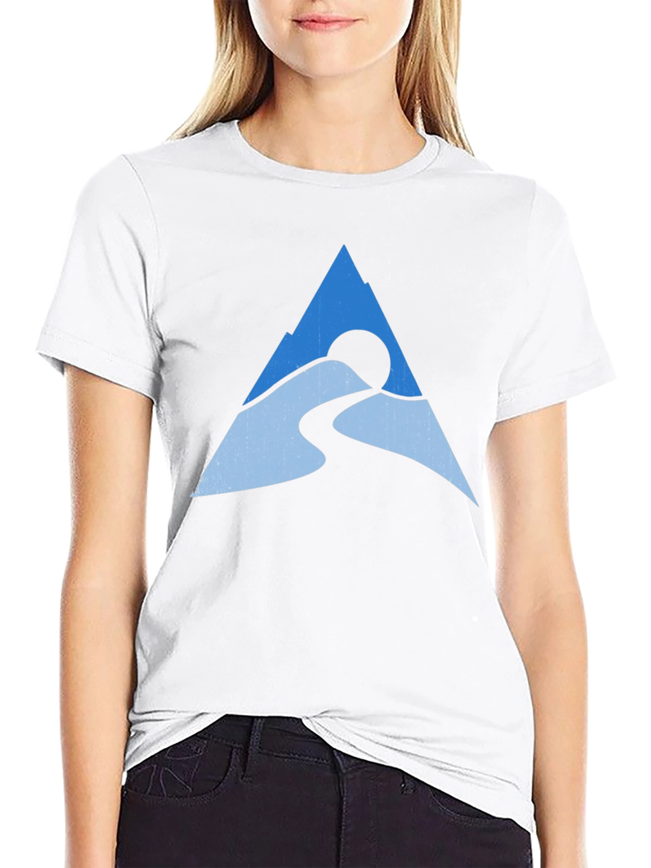 Mountain Peak Graphic Tee - Black Cotton Blend