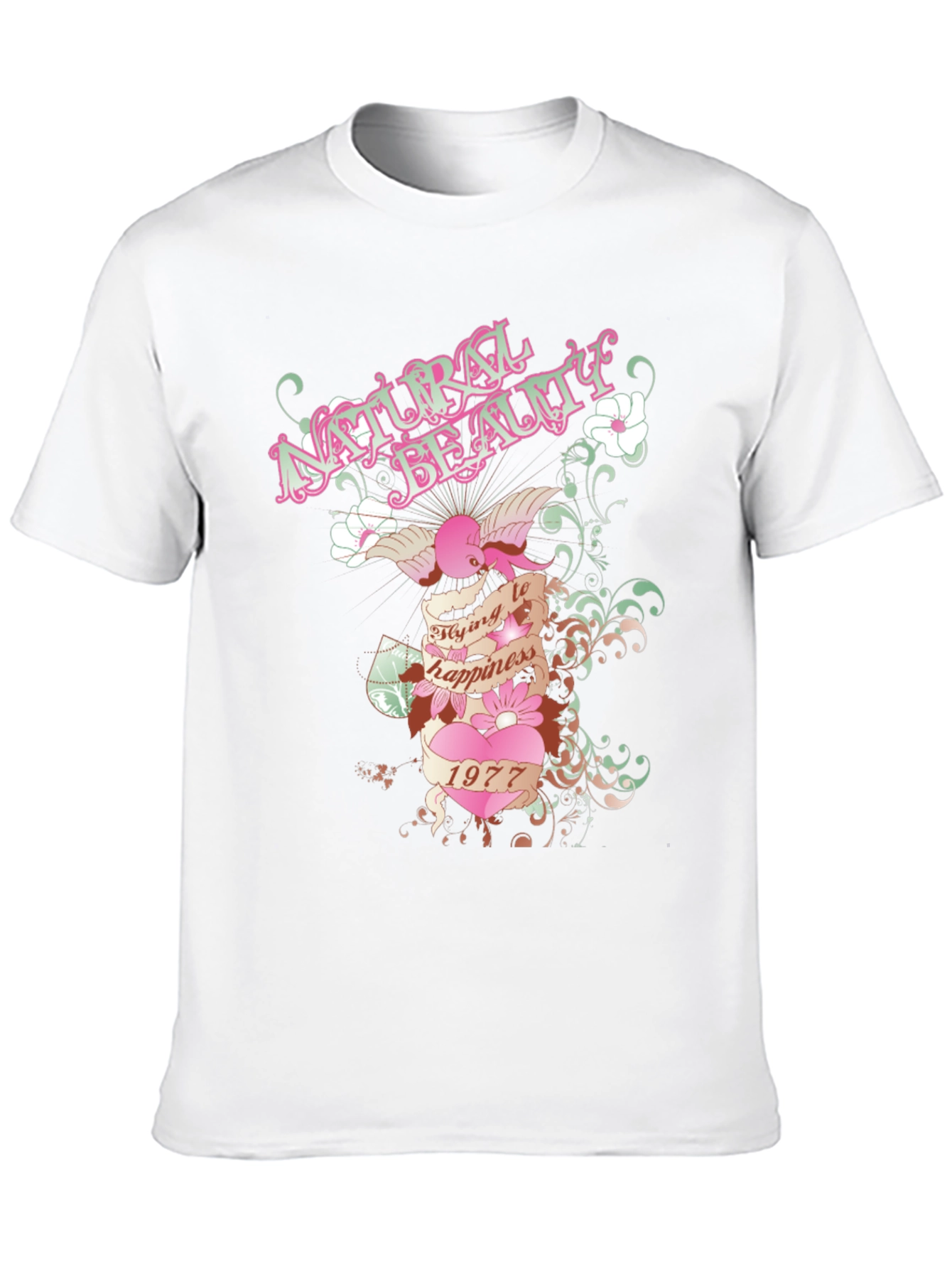 Natural Beauty Graphic Print Black T-Shirt