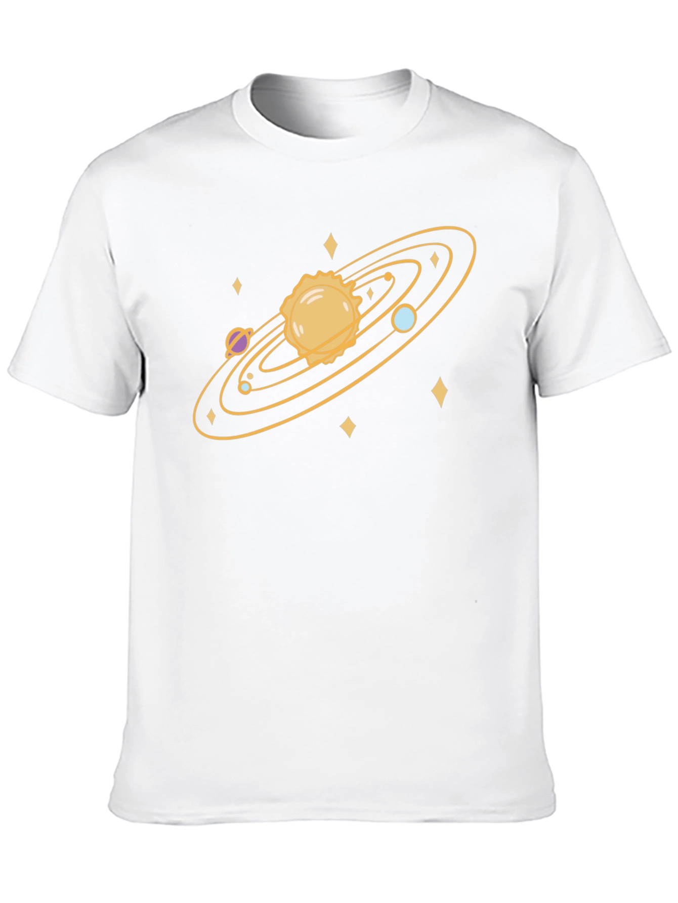 Cosmic Tee: Solar System Graphic Print Black T-Shirt