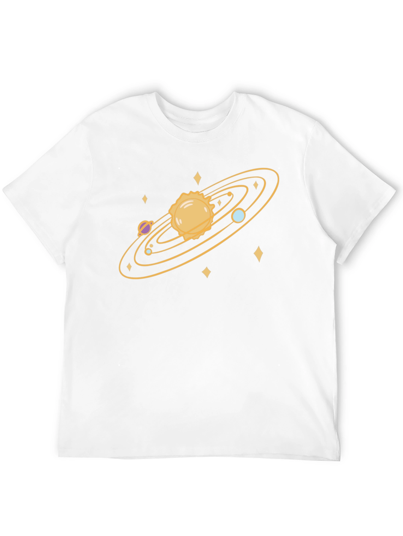 Cosmic Tee: Solar System Graphic Print Black T-Shirt