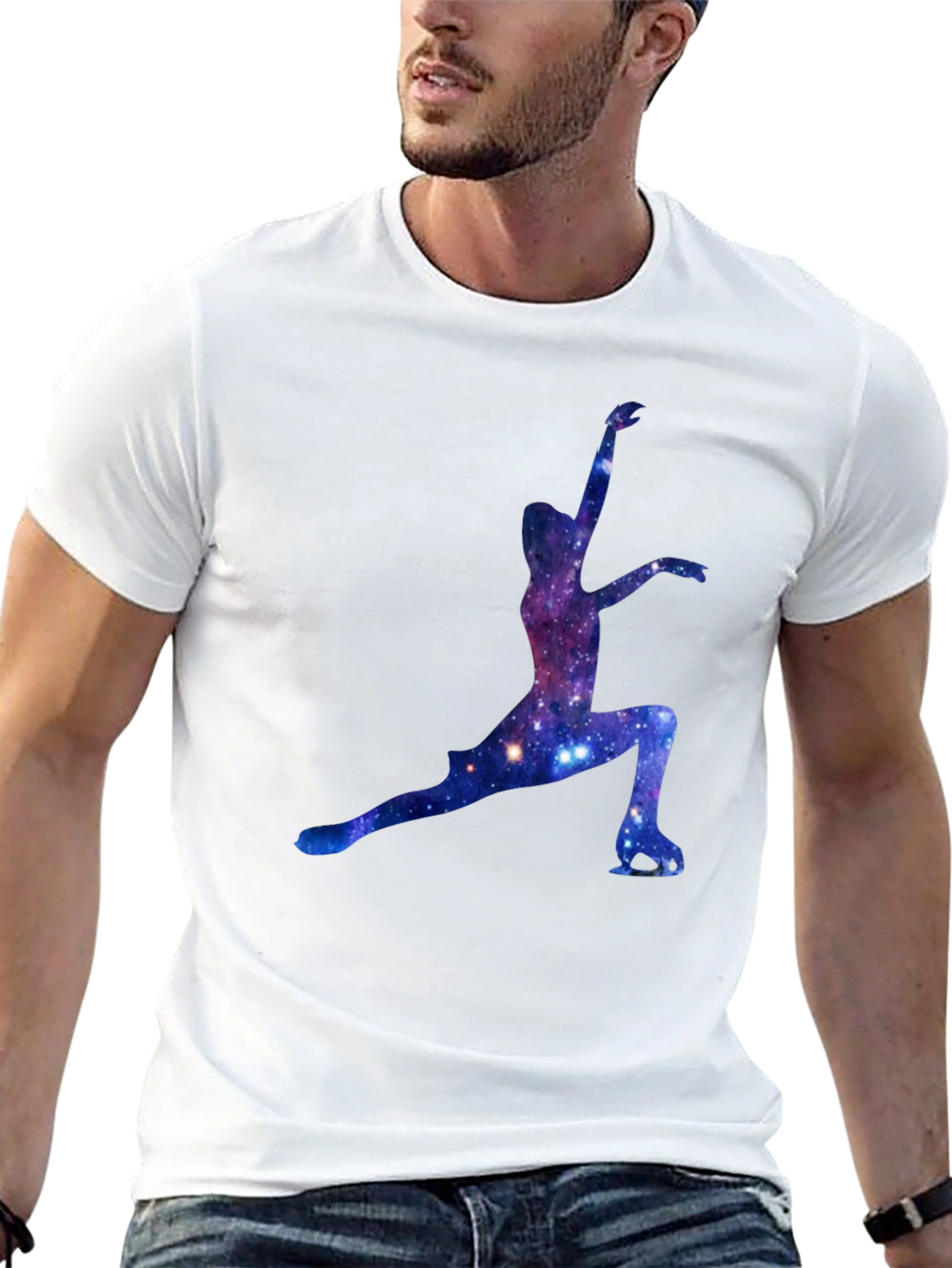 Galaxy Ice Skater Graphic Tee - Black