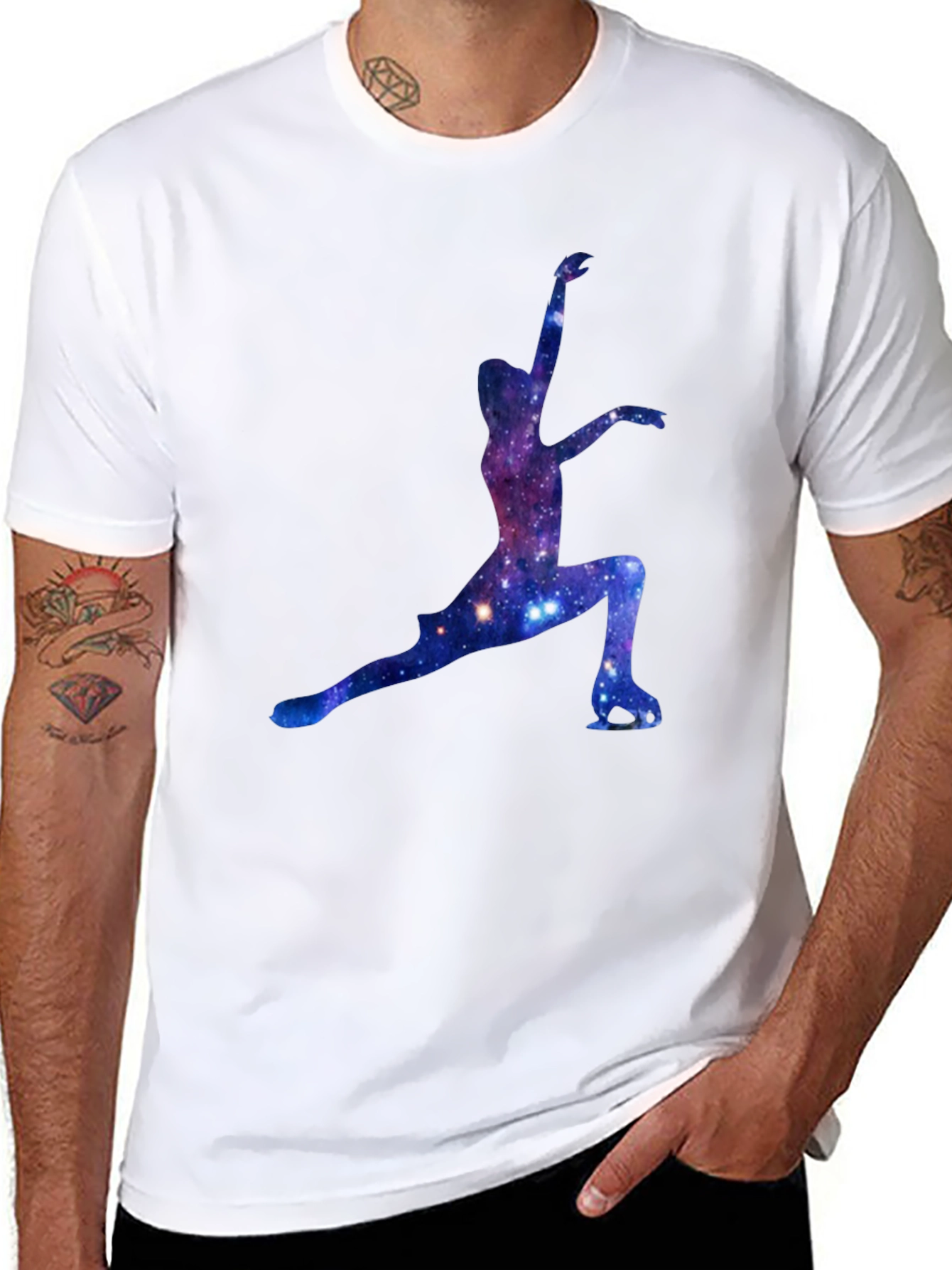 Galaxy Ice Skater Graphic Tee - Black